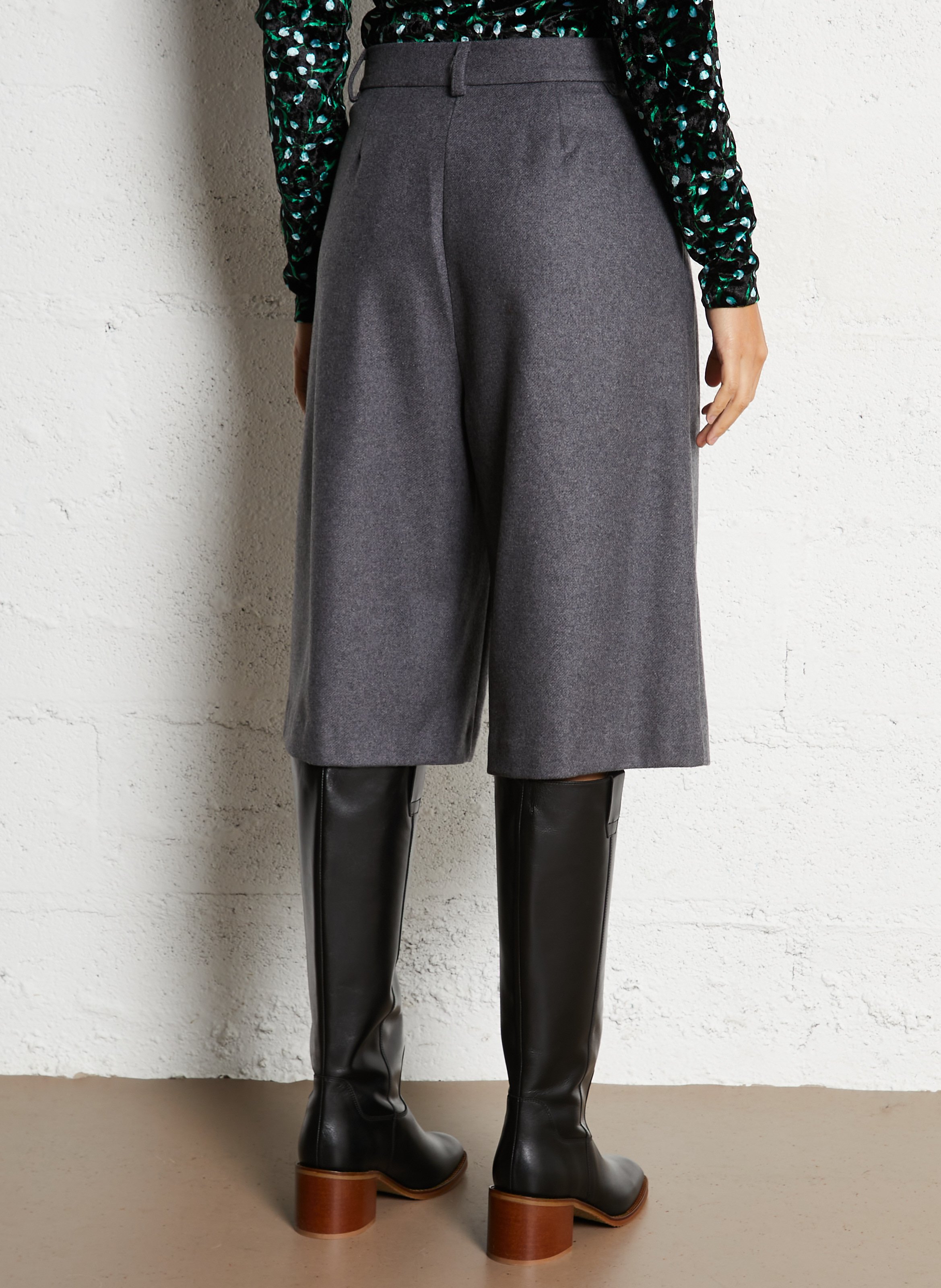 High-waisted straight Bermuda shorts THE NEW SOCIETY Grey