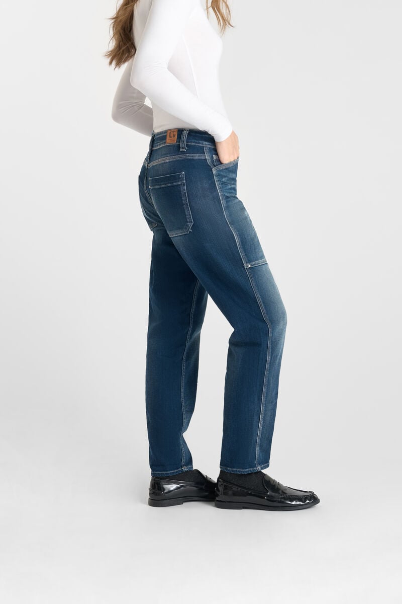 Loose jeans, large girlfriend high waist, 7/8 length LE TEMPS DES CERISES Blue