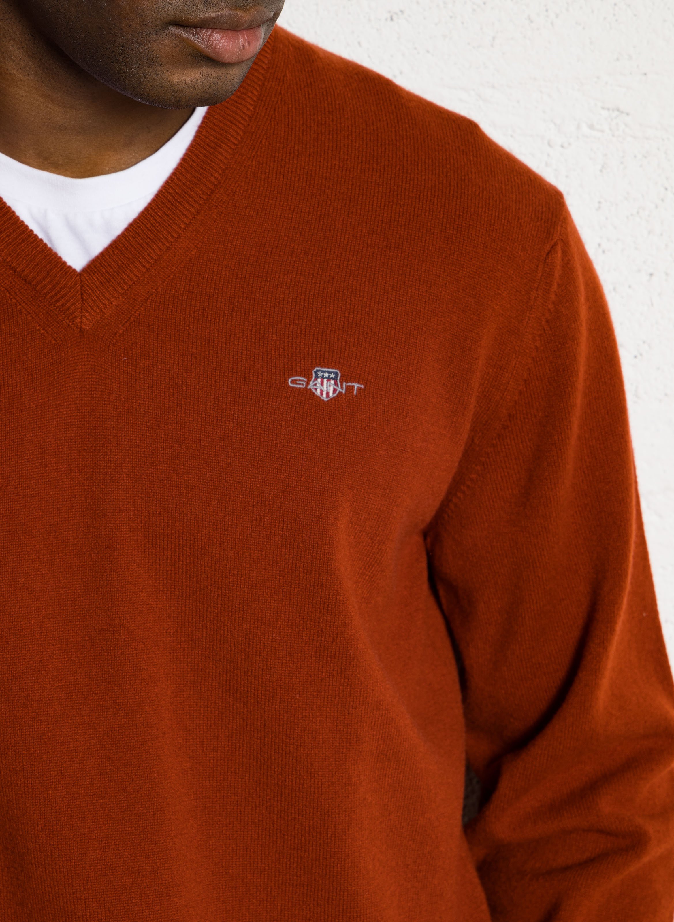 Wool V-neck sweater GANT Red