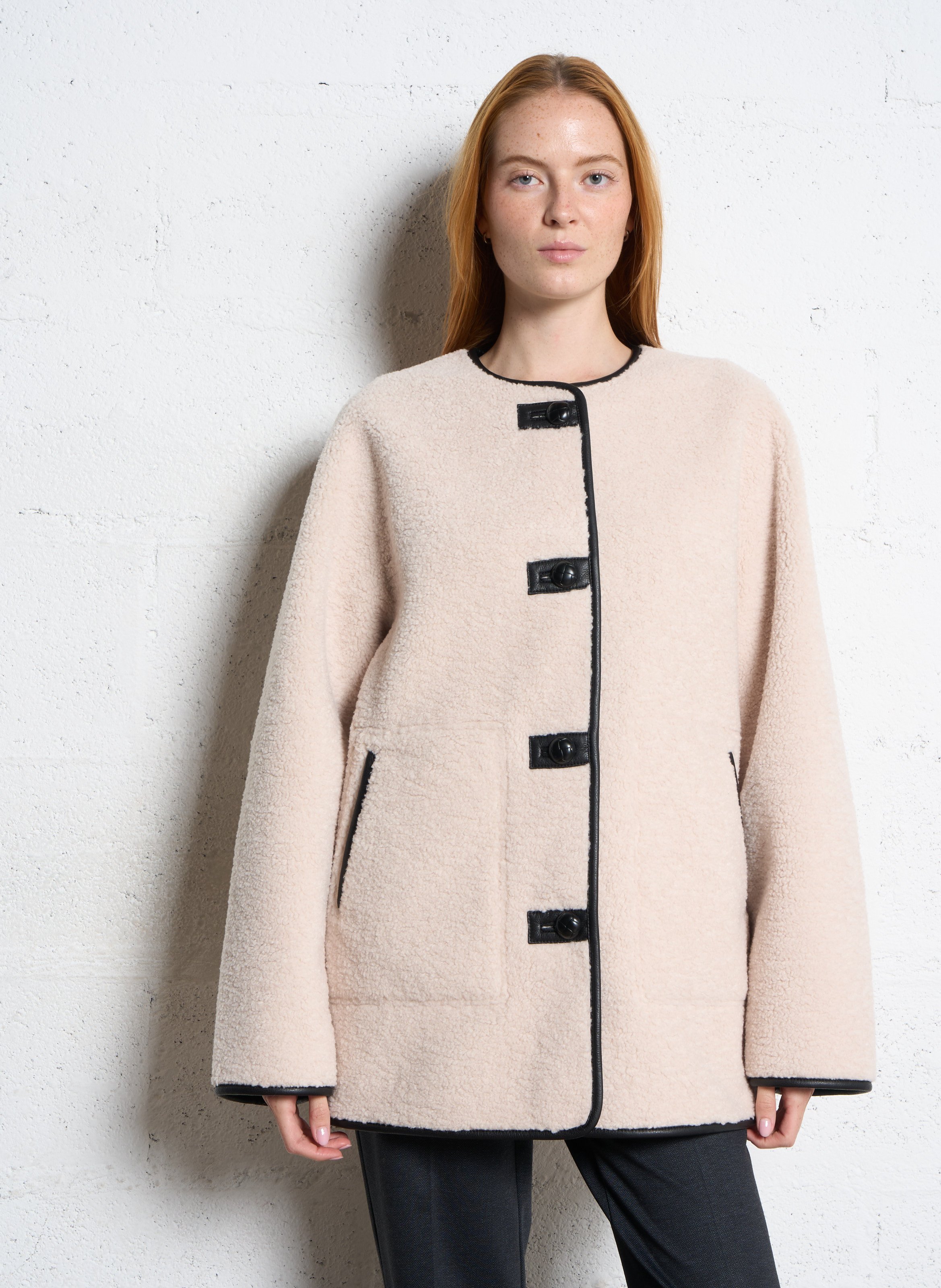 Mid-length faux fur coat IKKS White