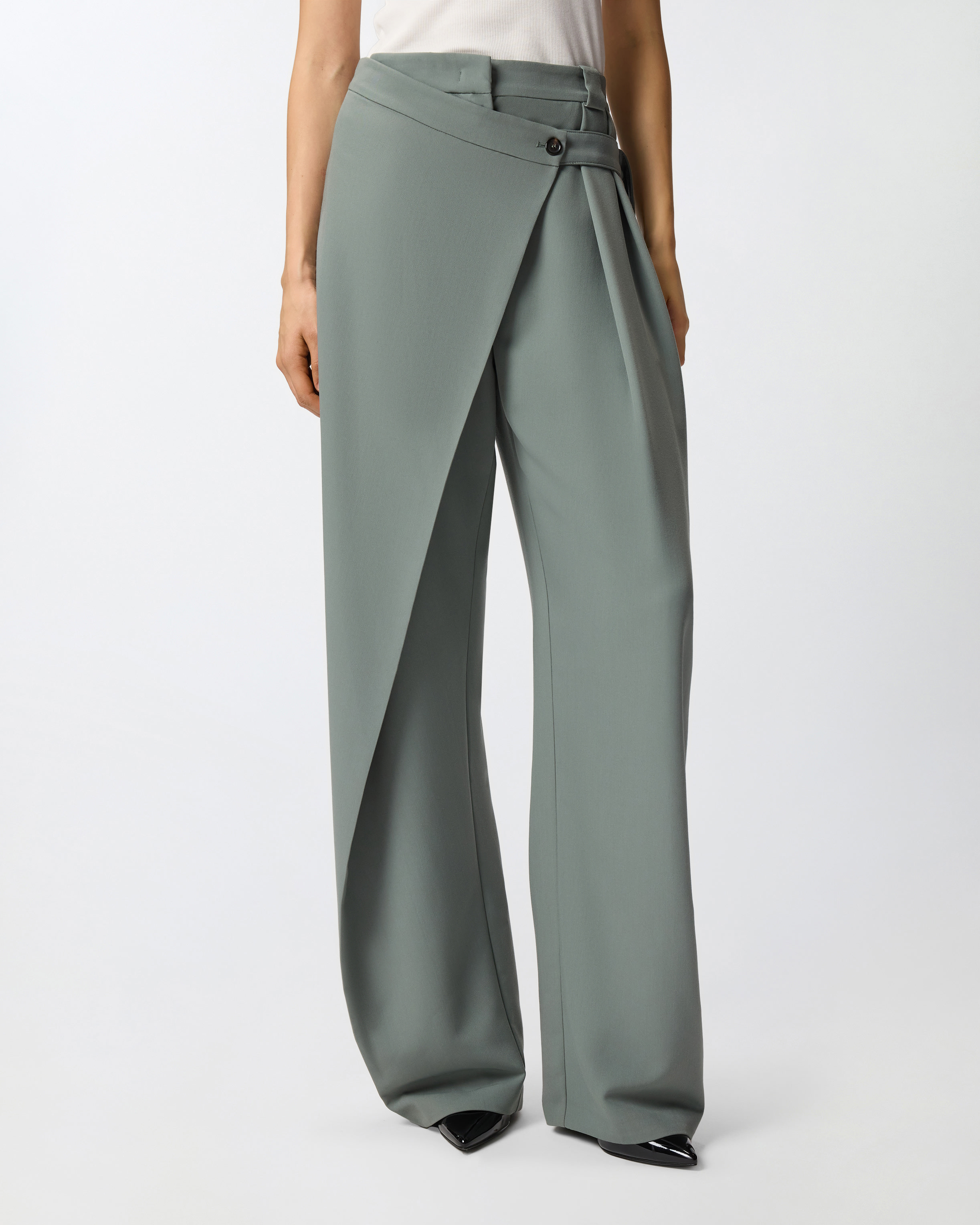 Wide leg wrap trousers PINKO Green