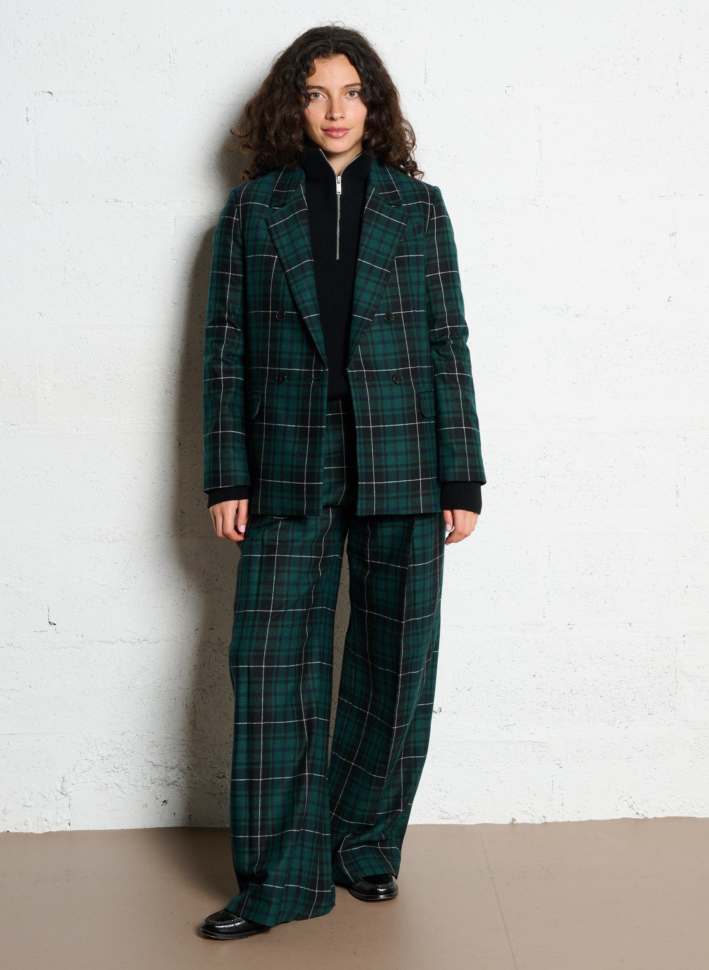 Azawood high-waisted wide-leg trousers IKKS Green