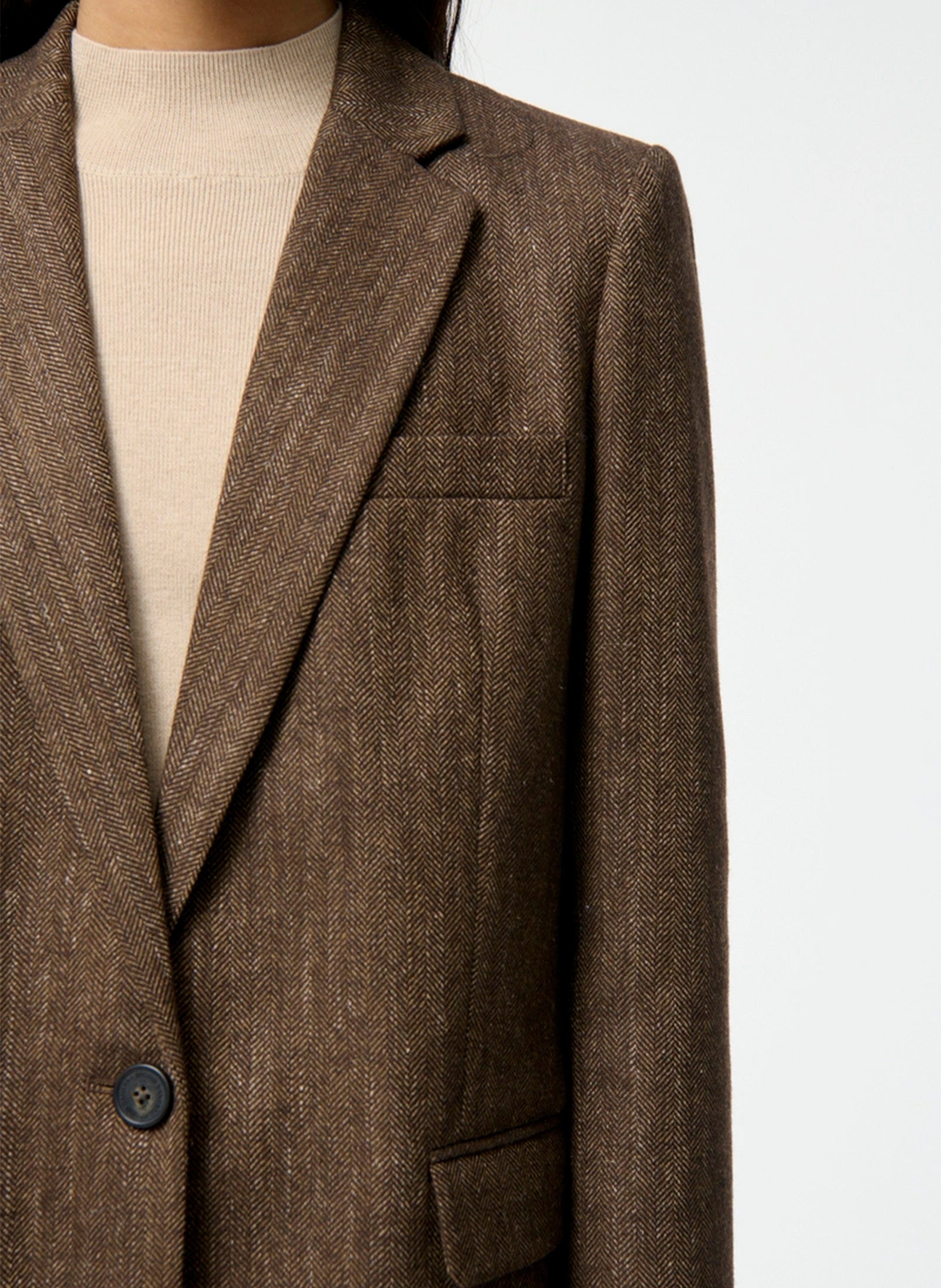 Oversize wool-blend suit jacket VANESSA BRUNO Brown