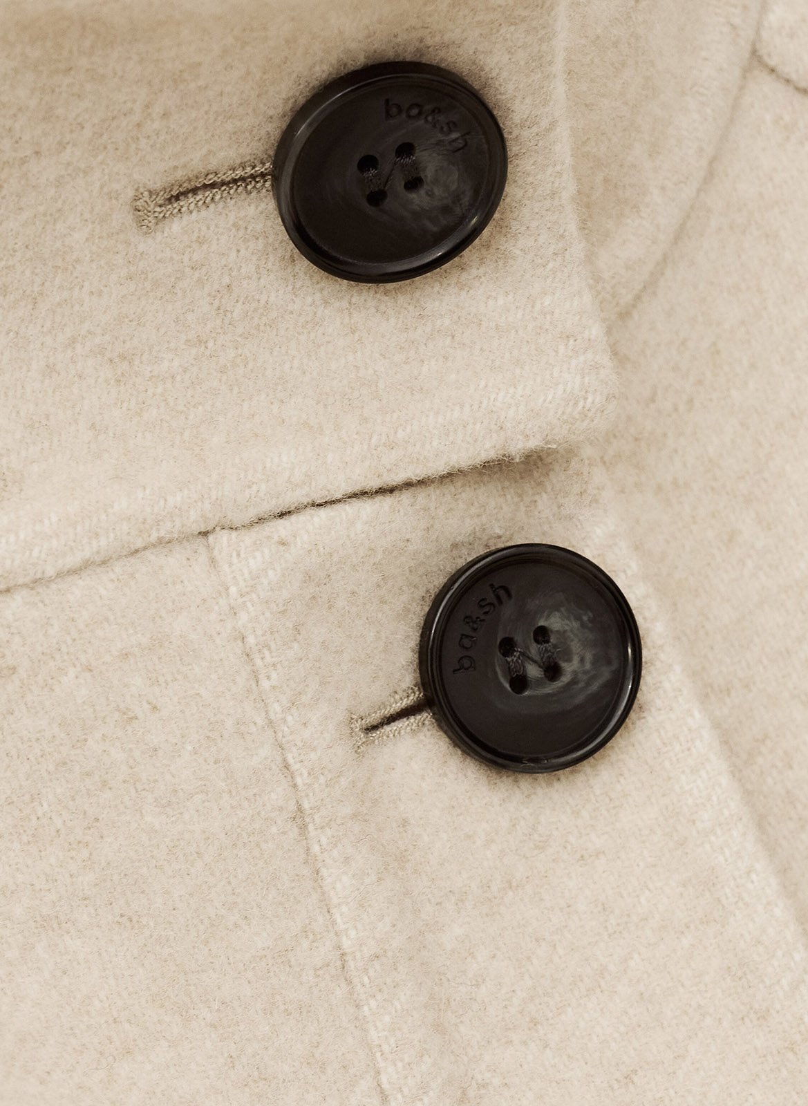 High-neck wool coat BA&SH Beige