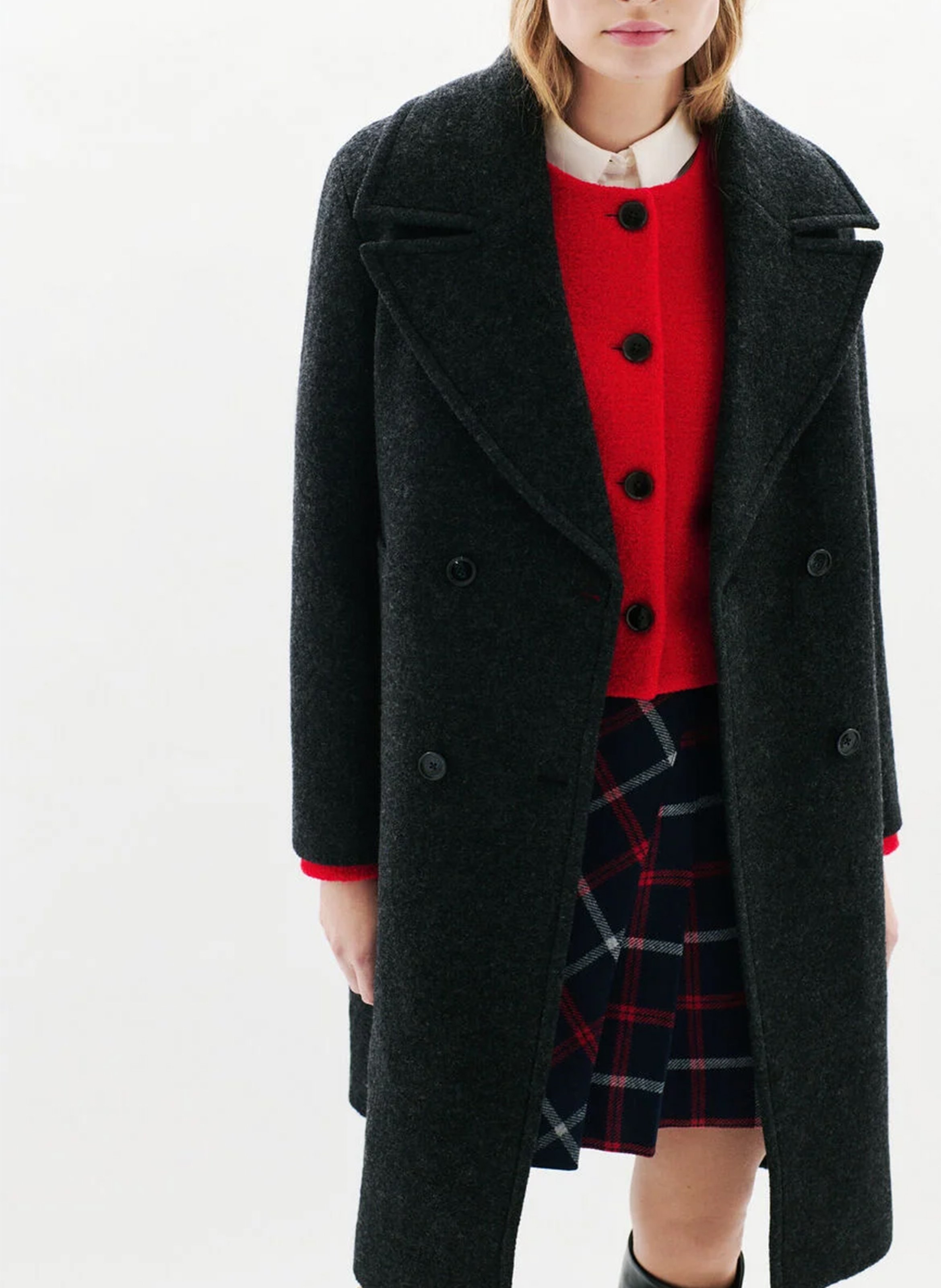 Oversized wool-blend coat with tailored collar CAROLL Blue