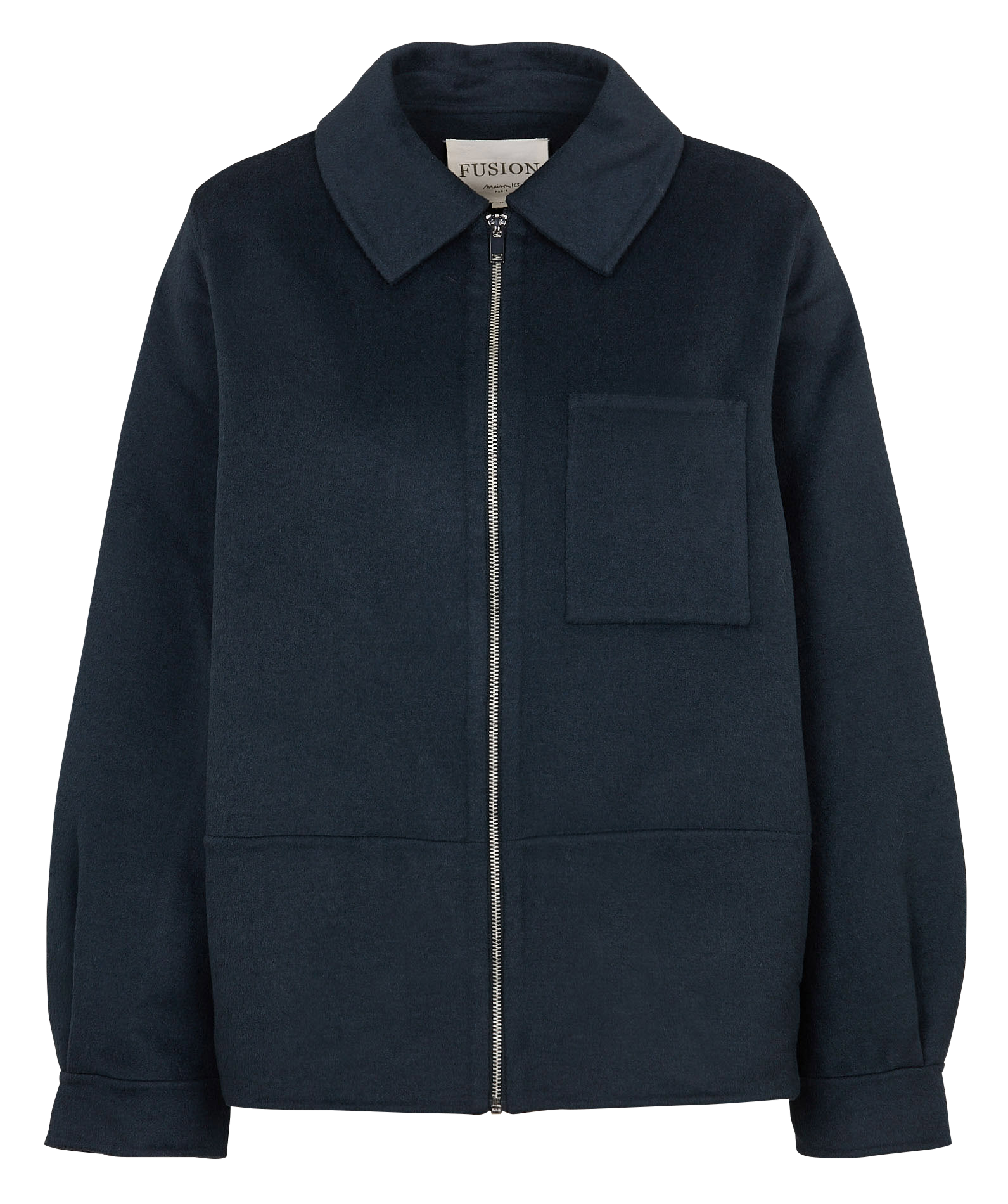 Solid color mixed wool zip-up jacket MAISON 123 Grey