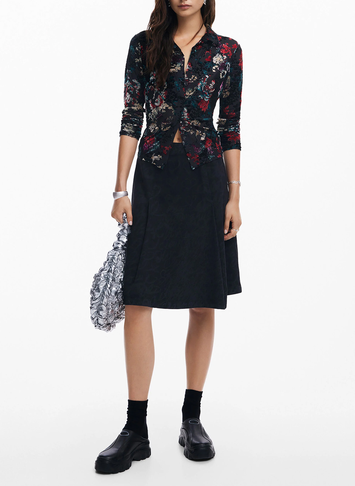 Fluid printed shirt DESIGUAL Black
