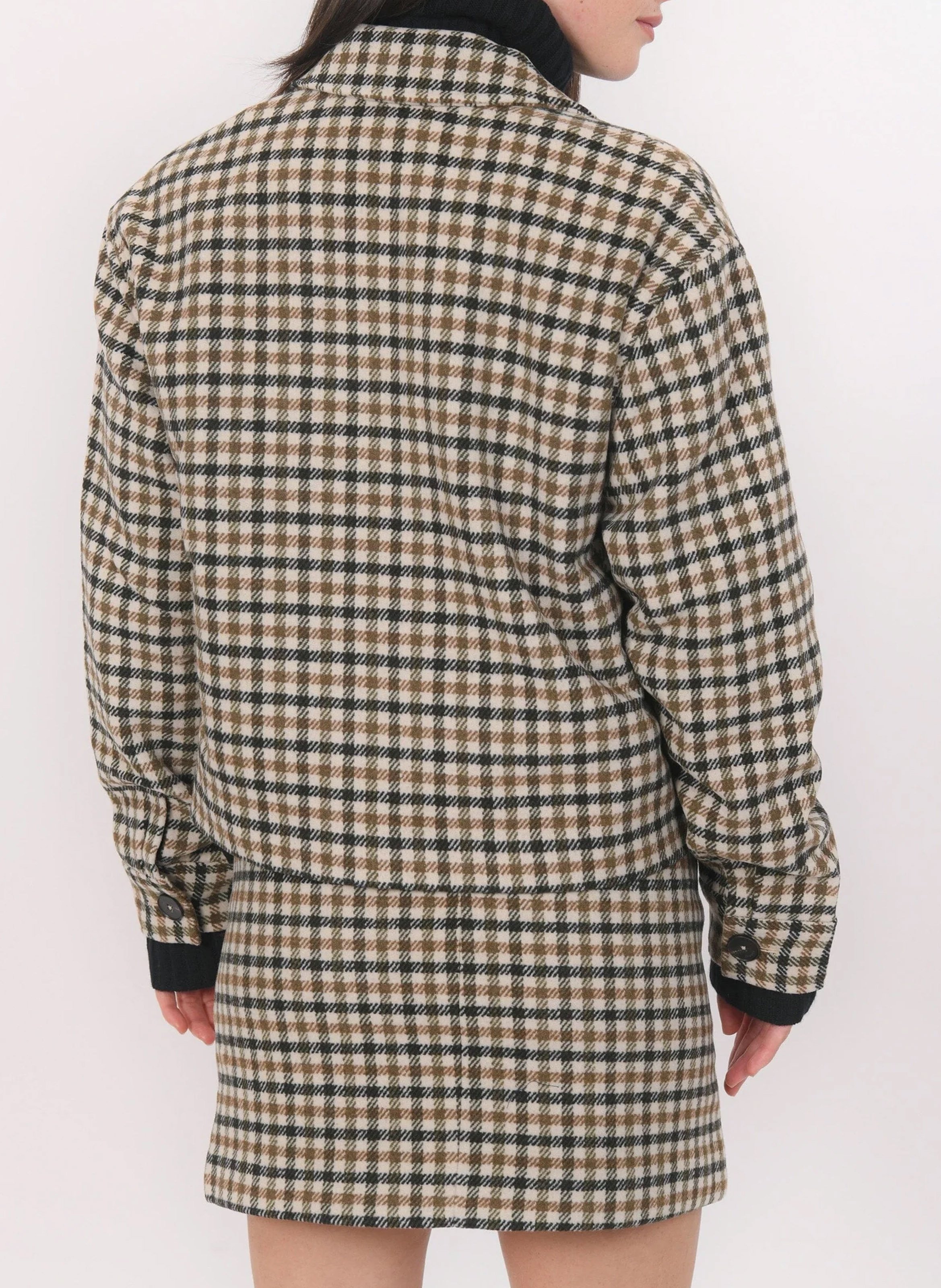 Blouse met klassieke kraag | wolblend KOOKAI Groen