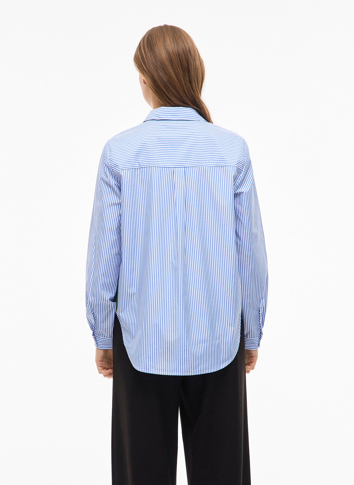 Gerade geschnittenes Streifenhemd mit klassischem Kragen VILA Blau