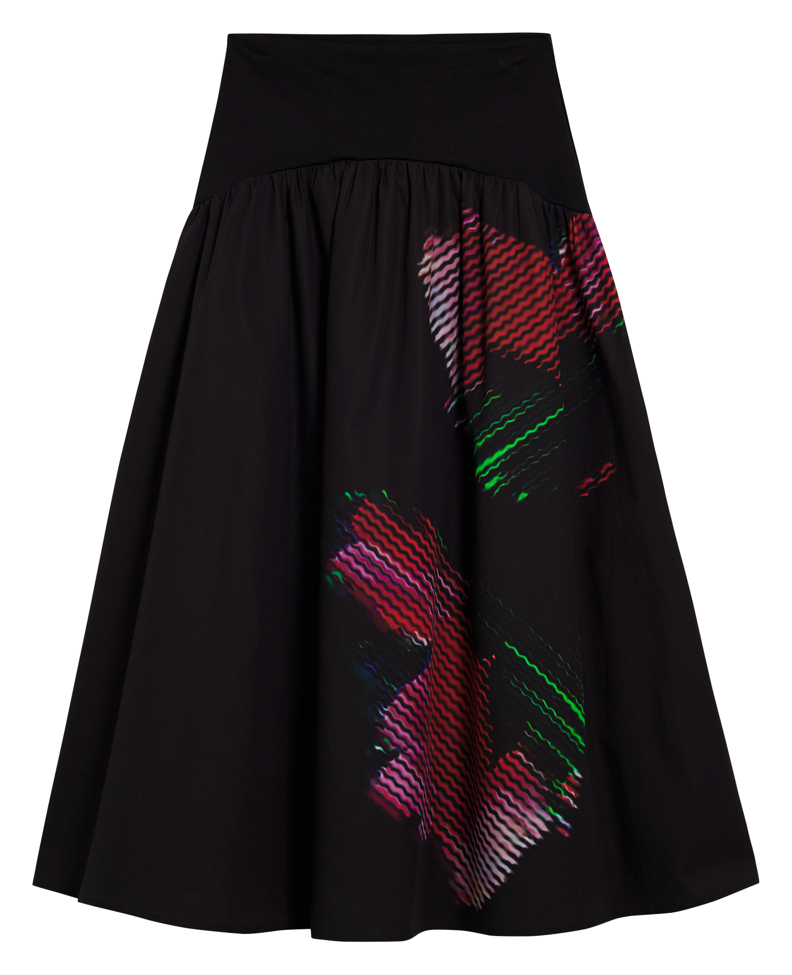 Jupe midi en coton imprimé DESIGUAL Noir