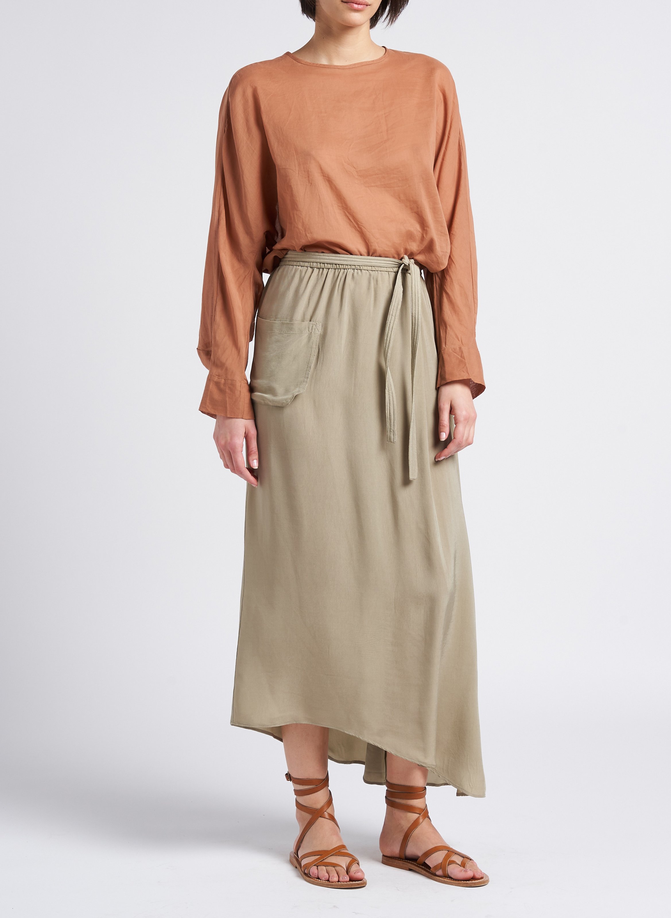 Rundhals-Top aus Baumwolle HUMANOID Orange