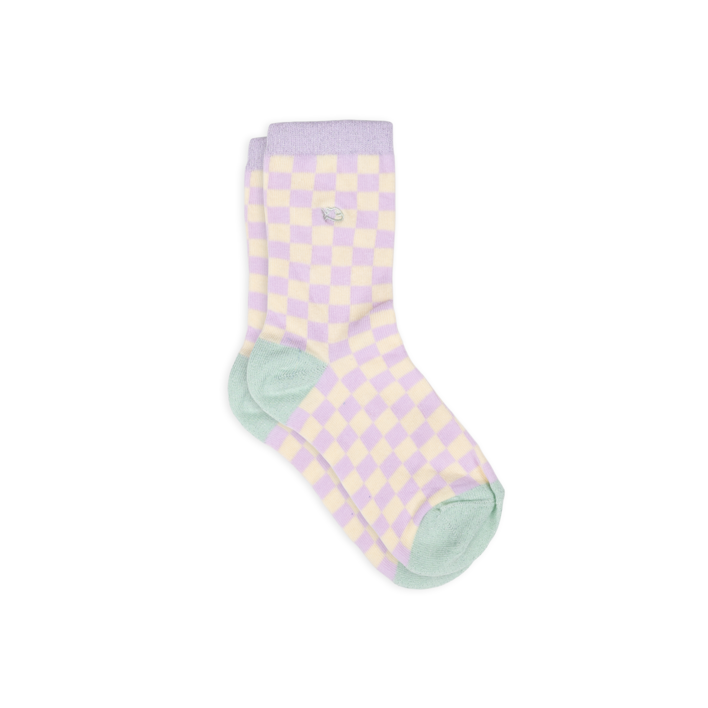 Combed cotton checkered socks BILLYBELT Purple