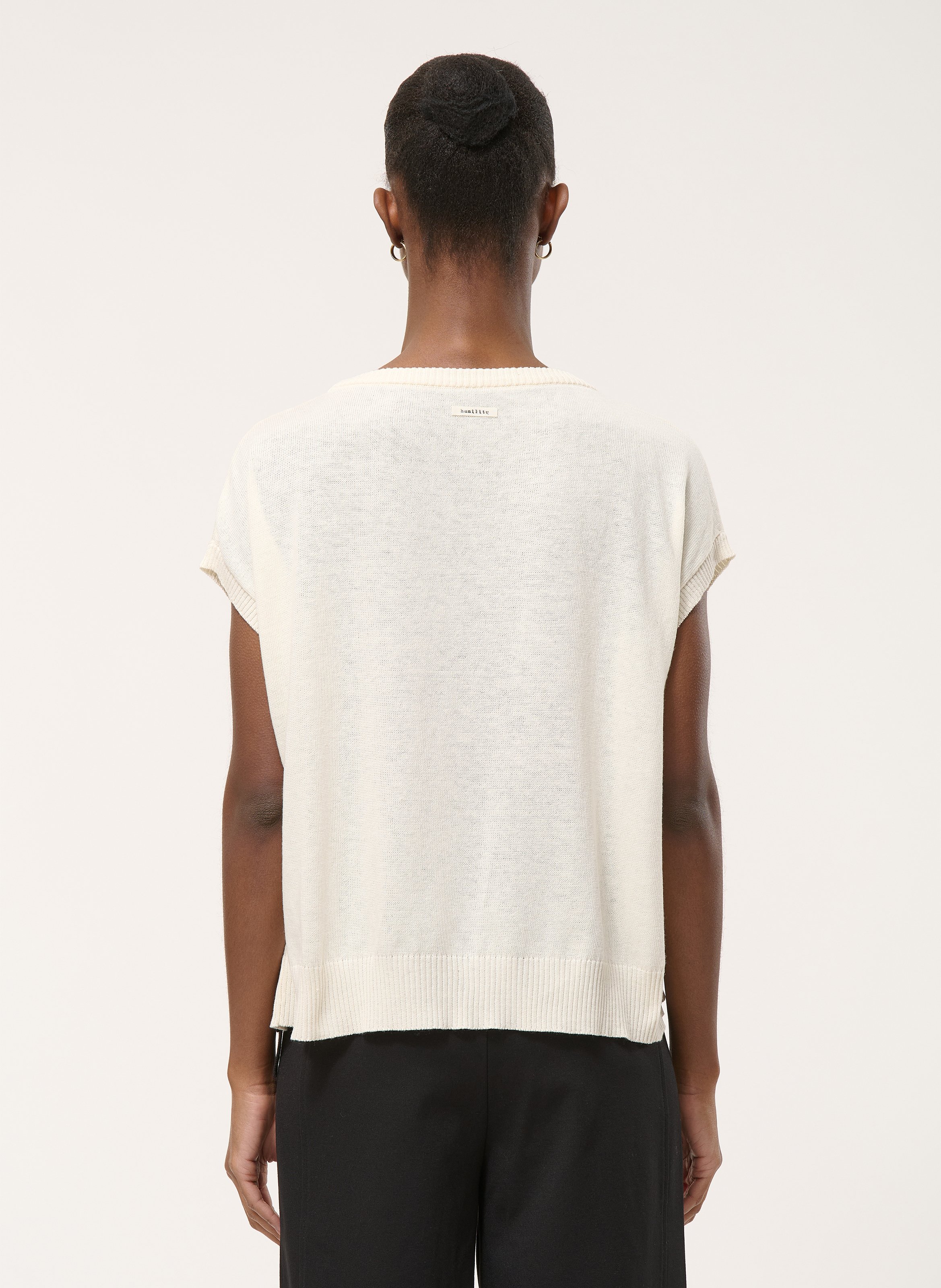 Pull oversize col rond en coton recyclé mélangé HUMILITY Multicolore