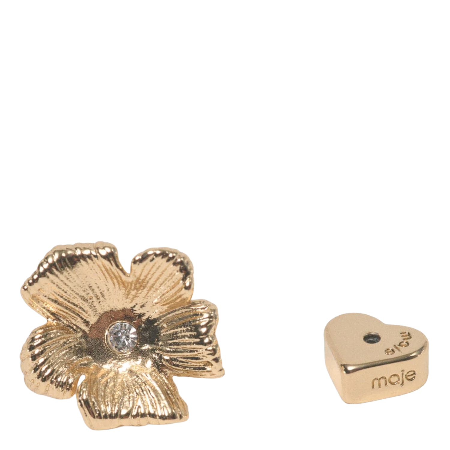 Messing oorbellen met bloemen MAJE Goudkleurig