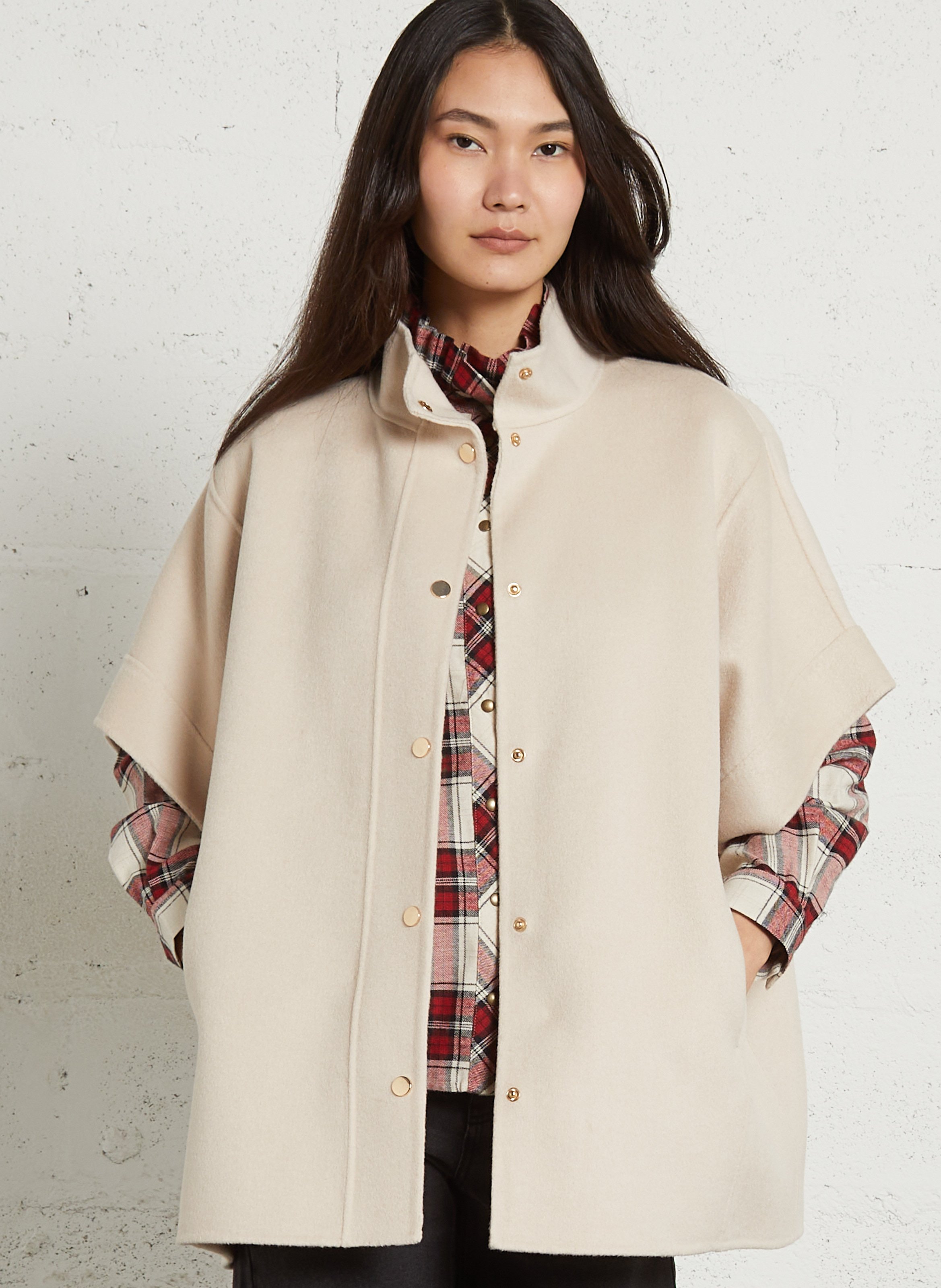 Veste col montant en laine mélangée MAISON 123 Blanc