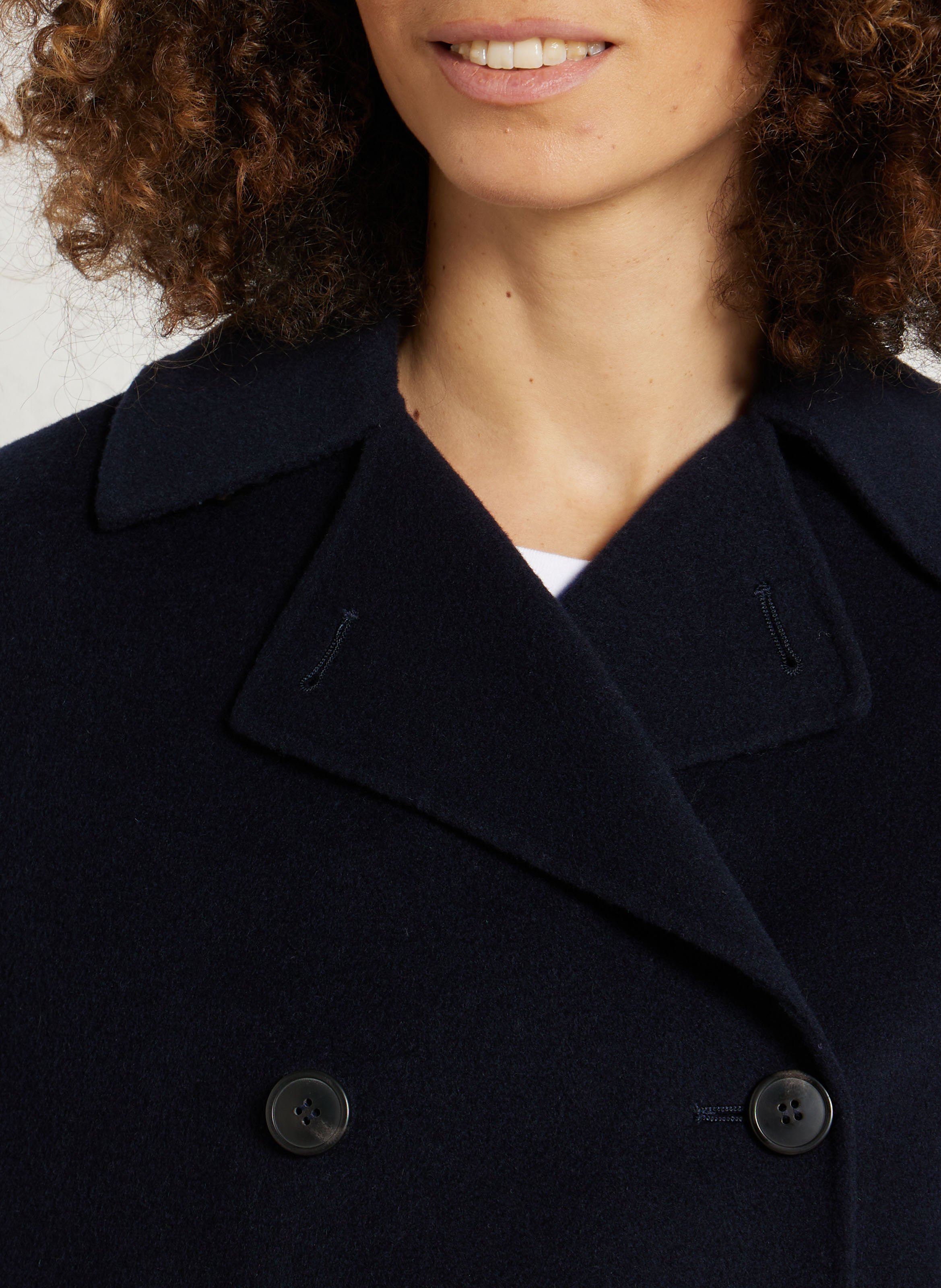 Jas met knoopsluiting van gemengde wol MAX MARA WEEK END Blauw