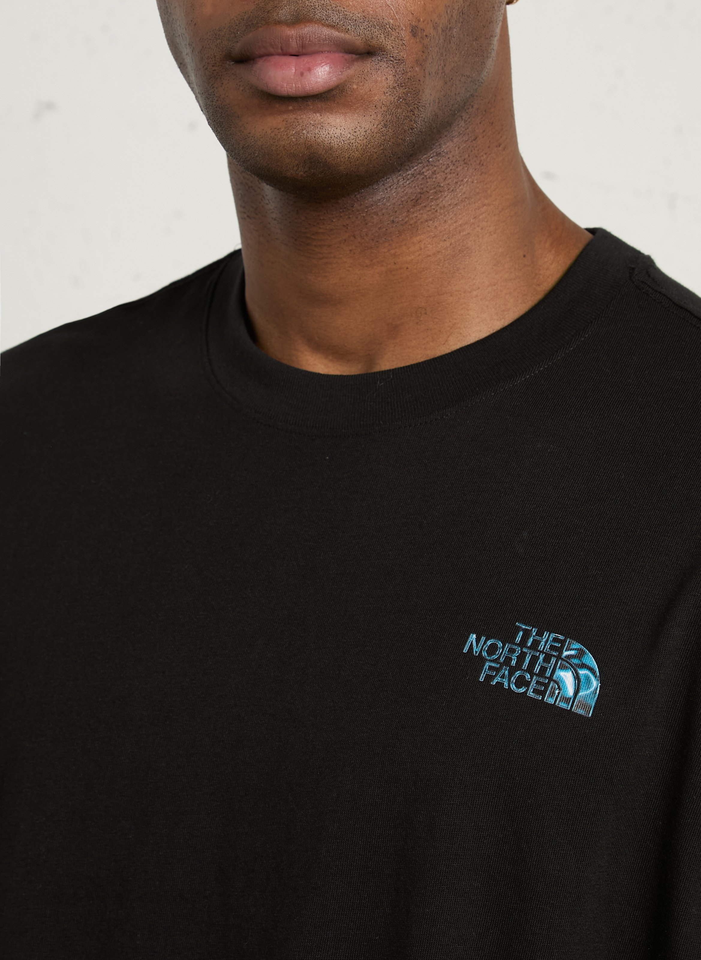 Tee-shirt droit col rond sérigraphié en coton THE NORTH FACE Noir