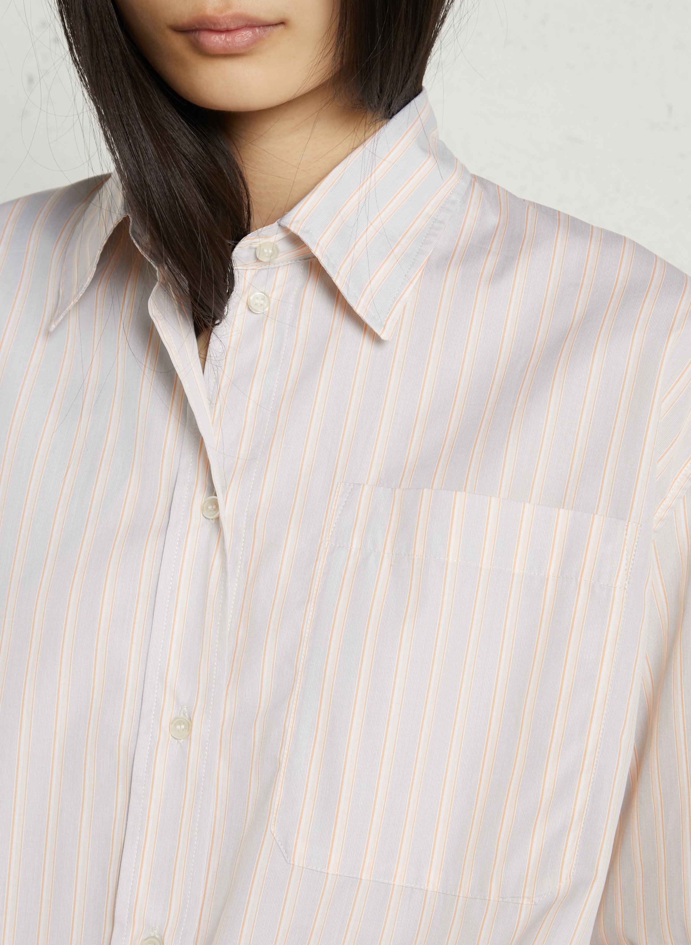 Gestreifte Bluse mit klassischem Kragen SOEUR Orange