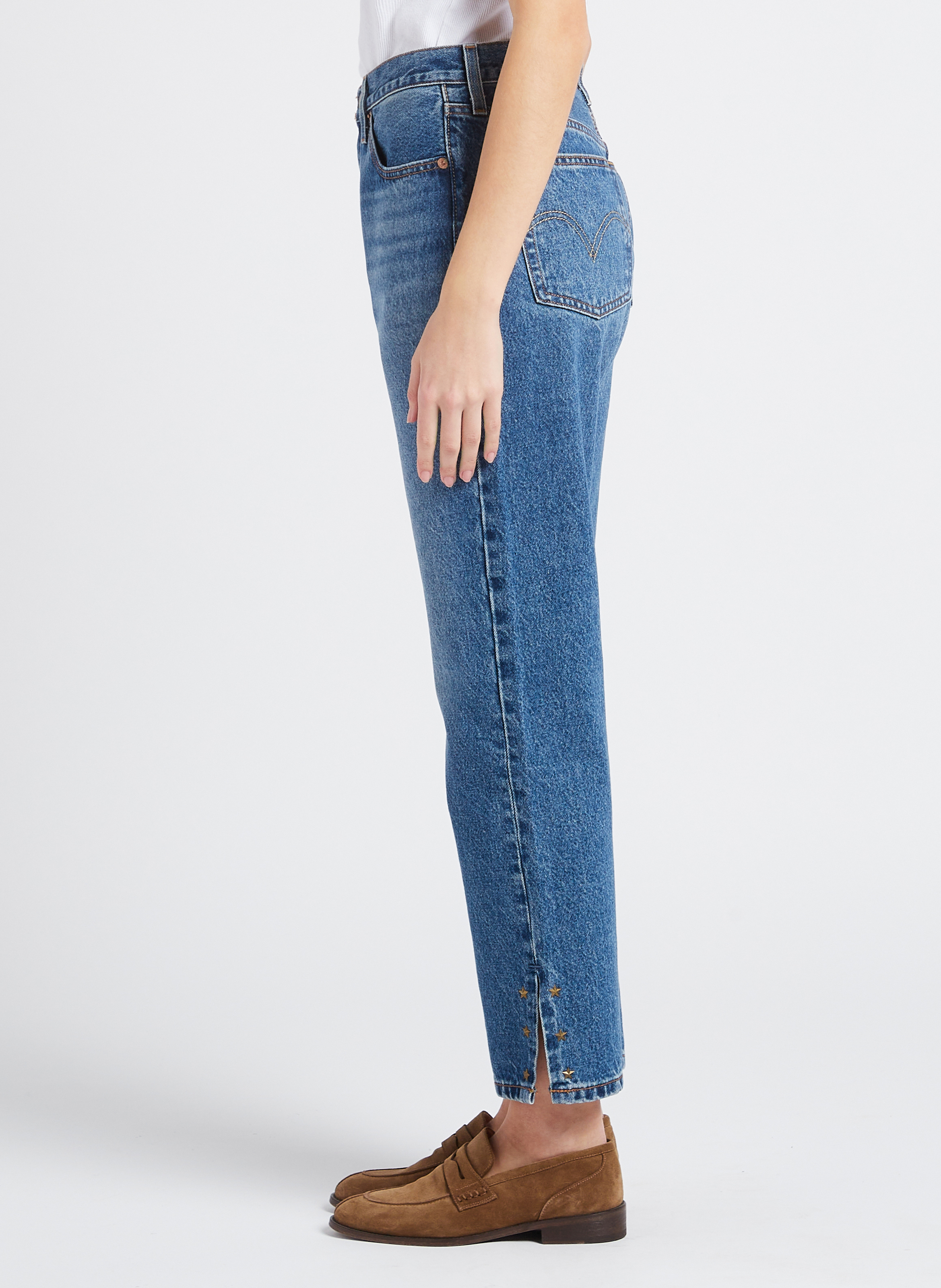 Straight Cut Cropped Jeans aus Baumwolle LEVI'S Blau