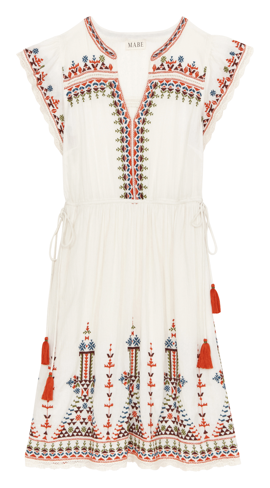 Fitted cotton midi dress M.A.B.E White