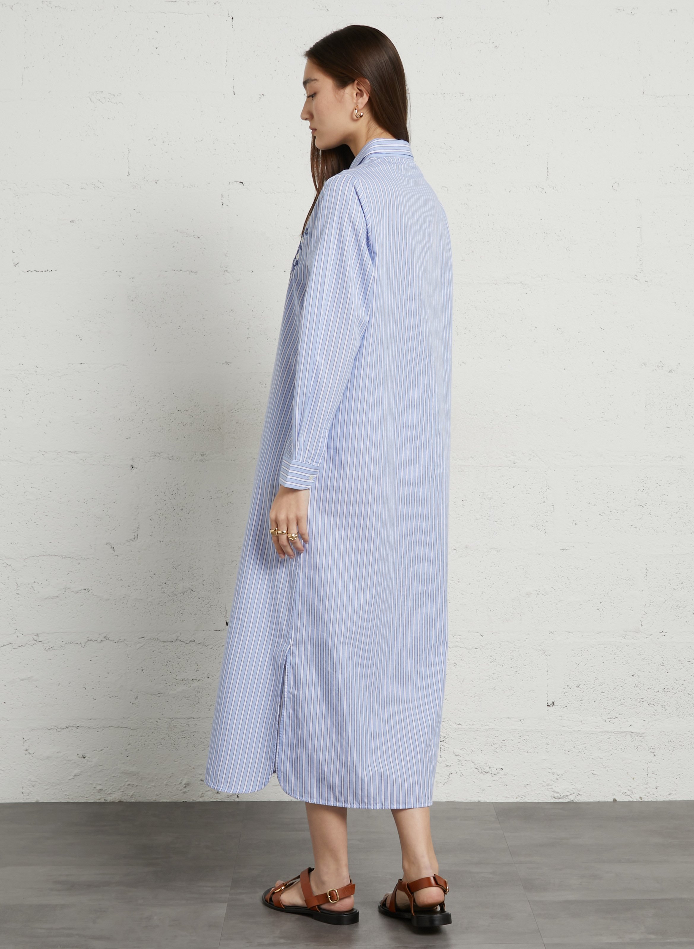 Long loose-fit cotton dress BELLA JONES Blue