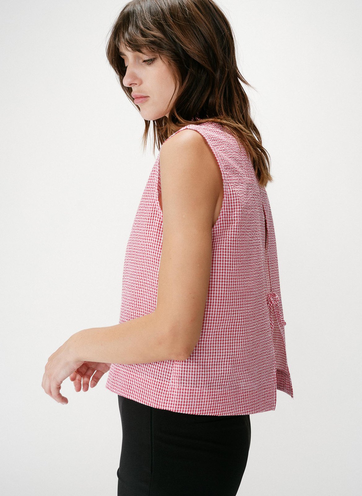 Chemise col classique en coton GRACE ET MILA Rouge