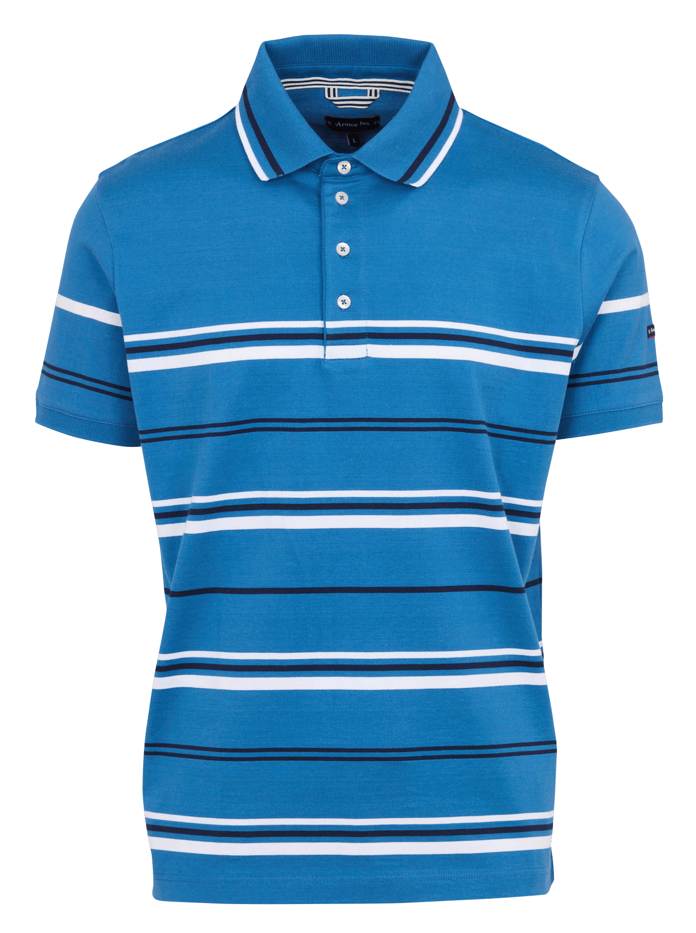 Polo met korte mouwen en rechte snit met strepen ARMOR LUX Blauw