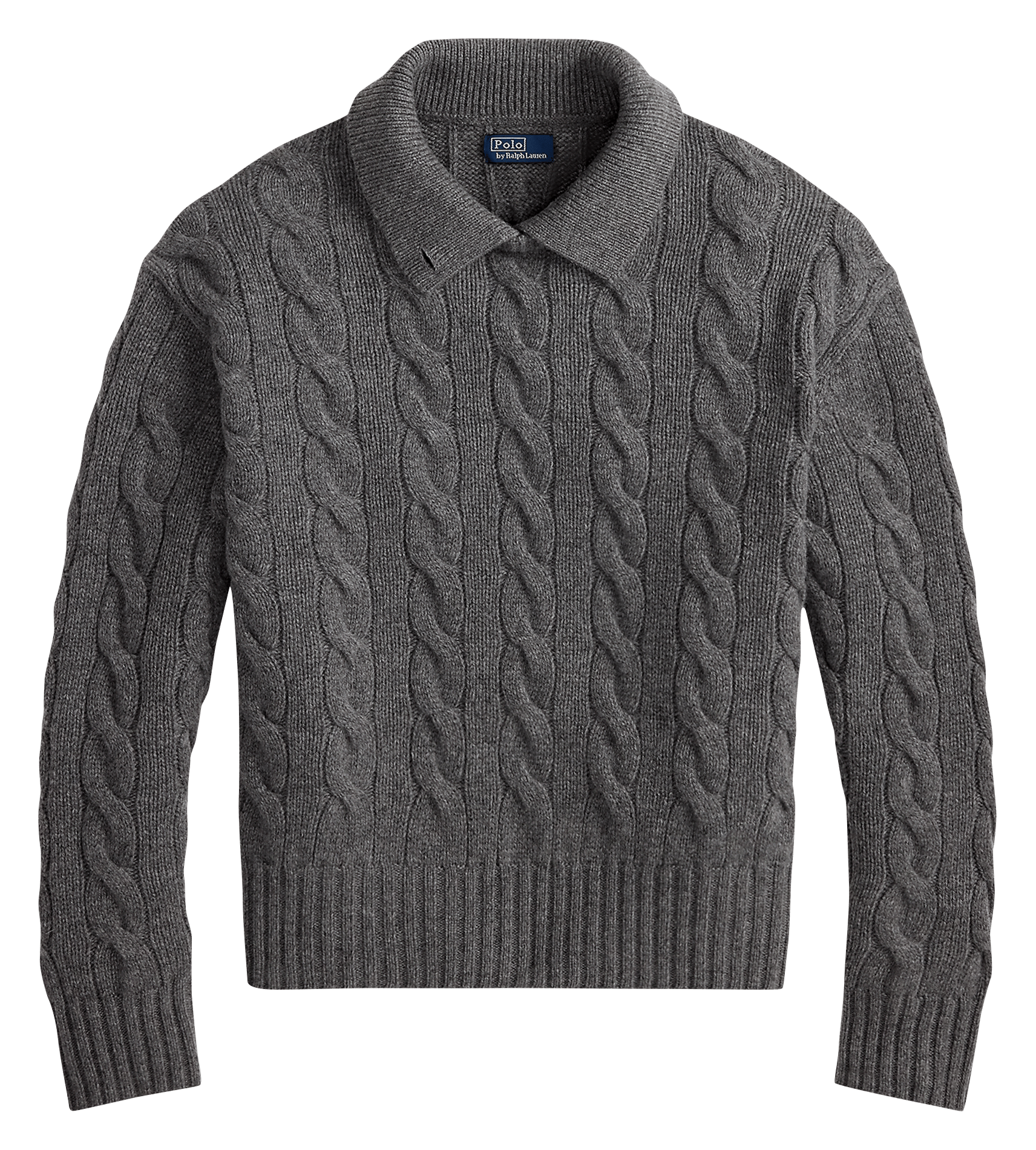 Gerade geschnittener Pullover aus geflochtener Strickware POLO RALPH LAUREN Grau