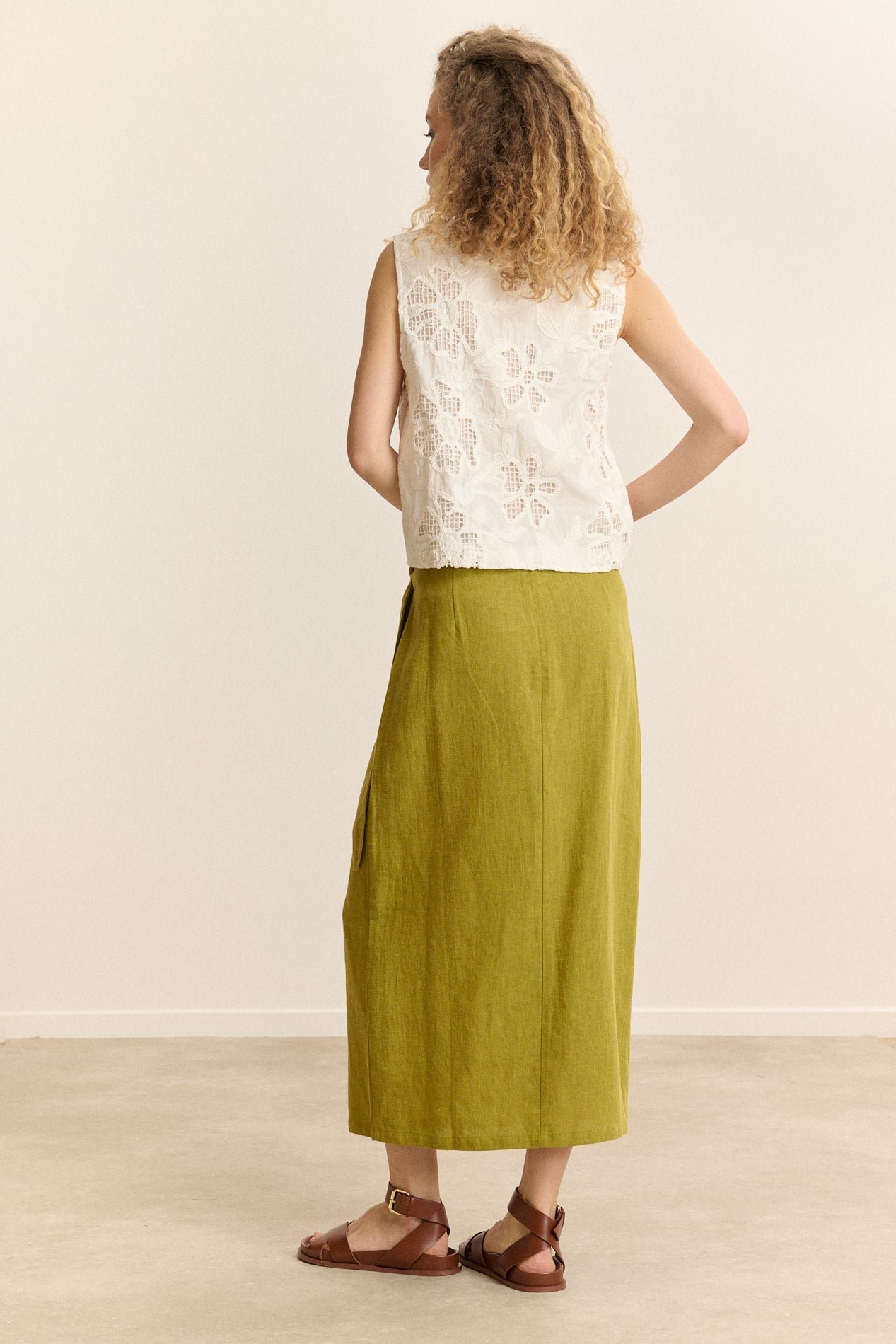 Jupe midi portefeuille GARANCE PARIS Vert