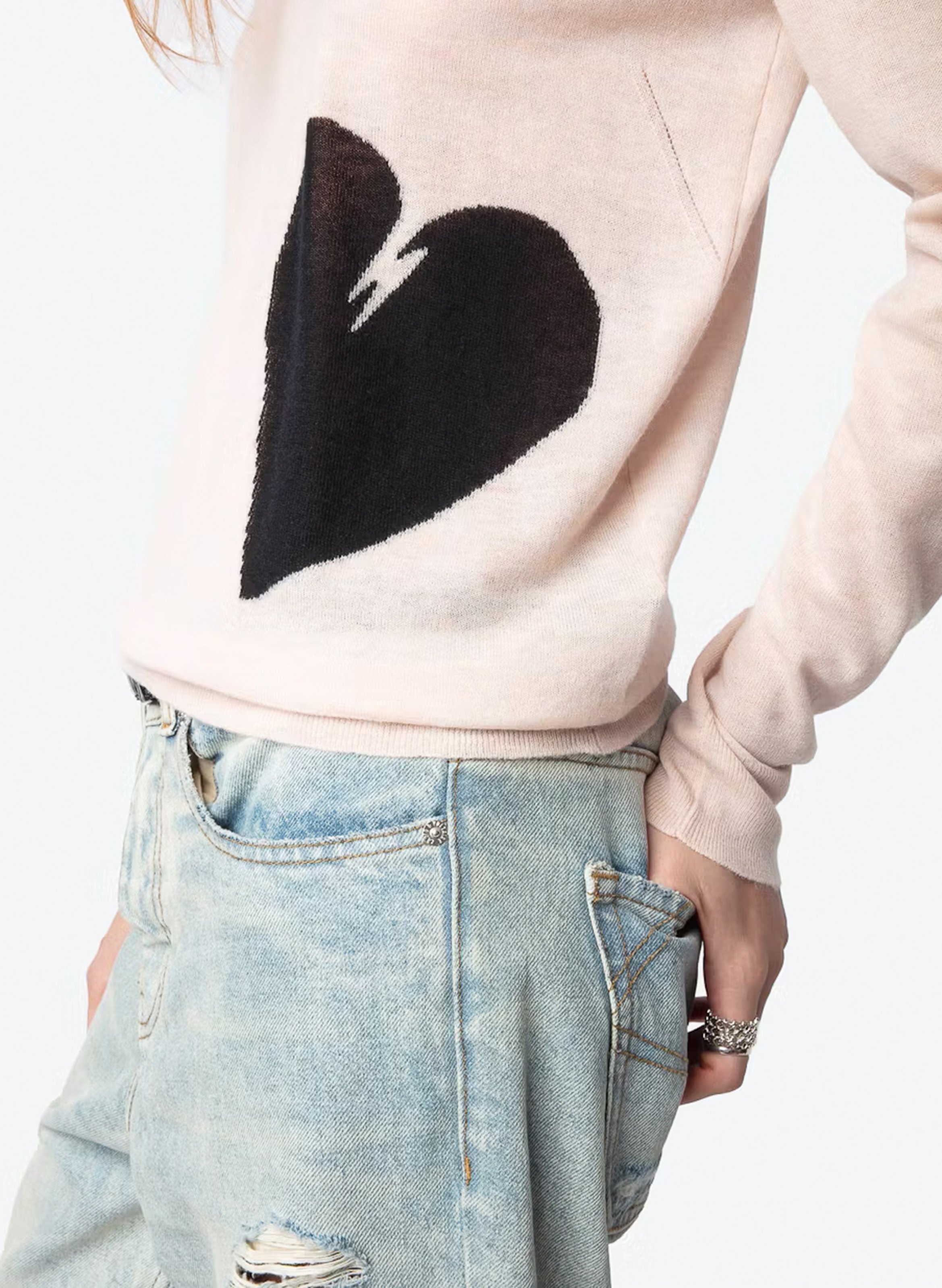 Straight printed cashmere sweater ZADIG&VOLTAIRE Pink