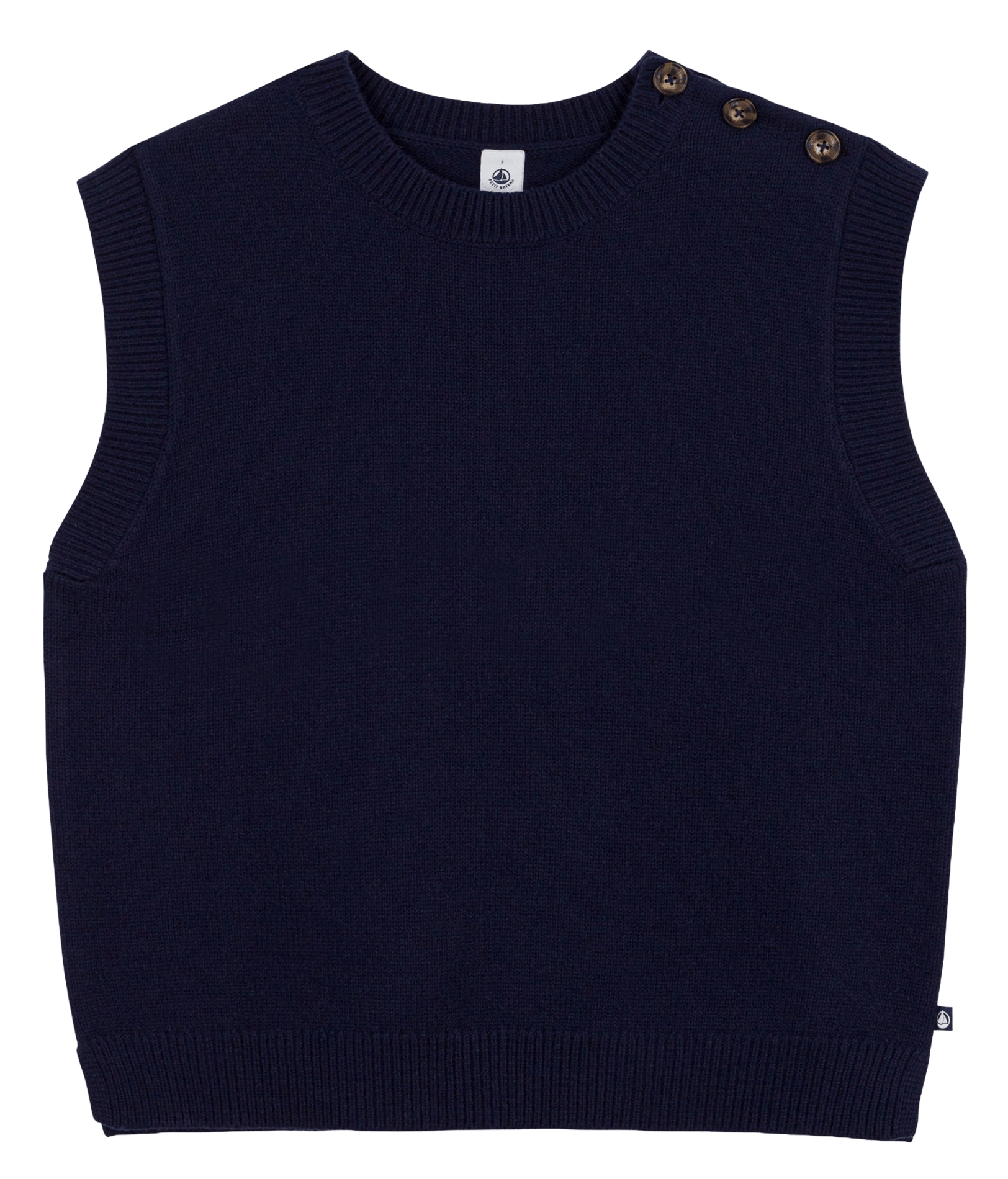 Oversize round-neck knit sweater PETIT BATEAU Blue
