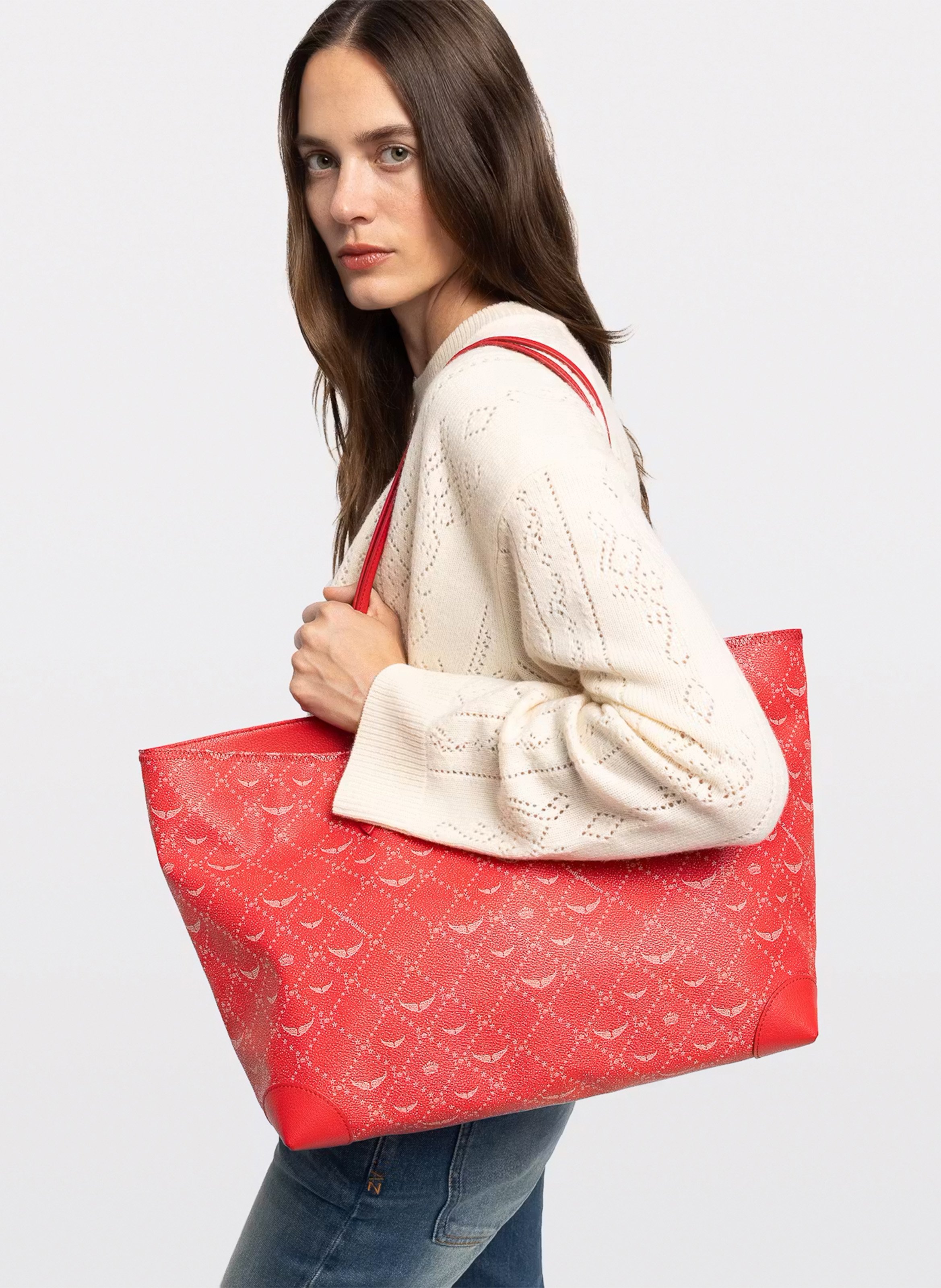 Shopper tas met monogramprint ZADIG&VOLTAIRE Rood