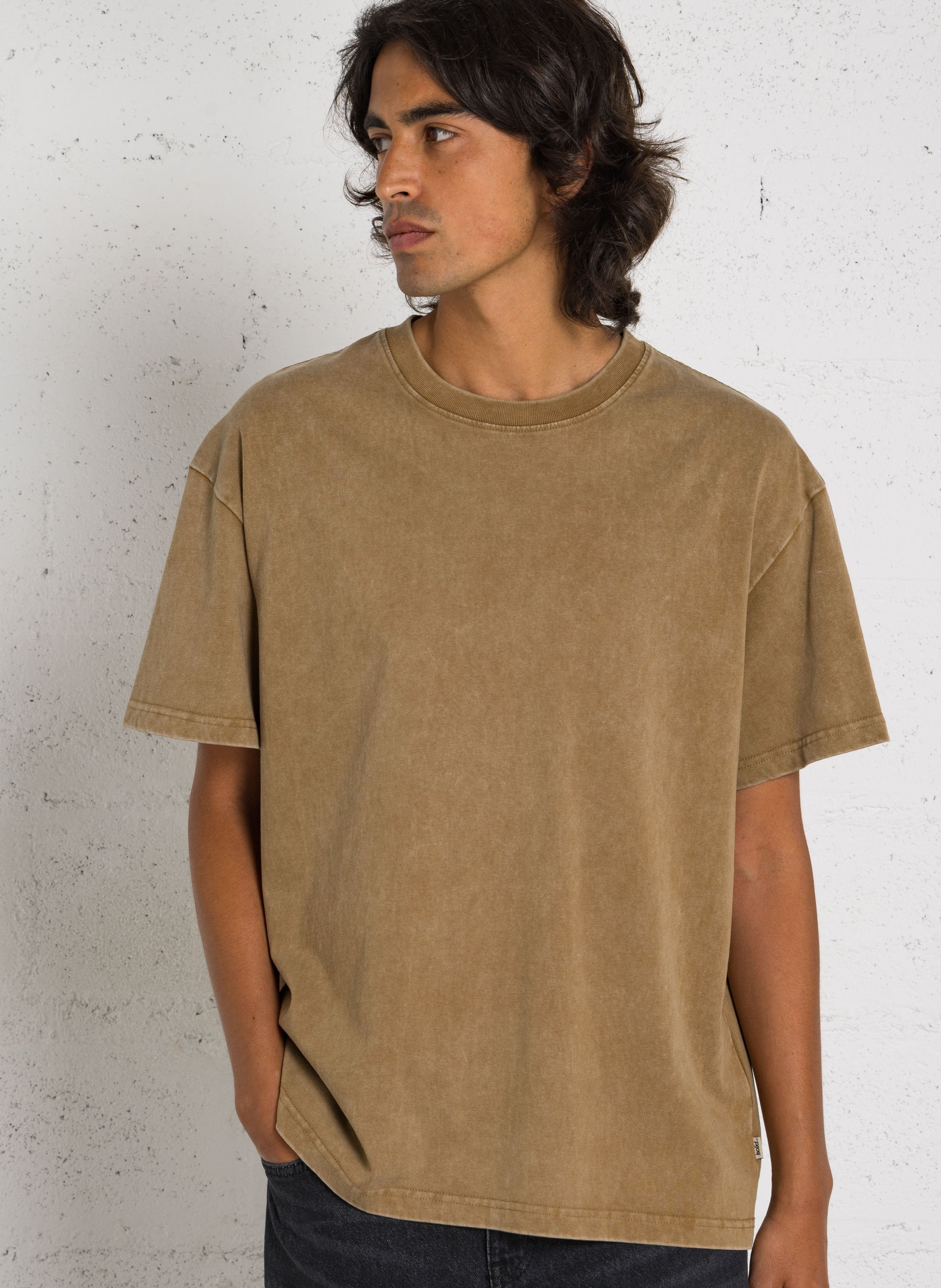 Baumwoll-T-Shirt mit Rundhalsausschnitt  SOLID Weiss