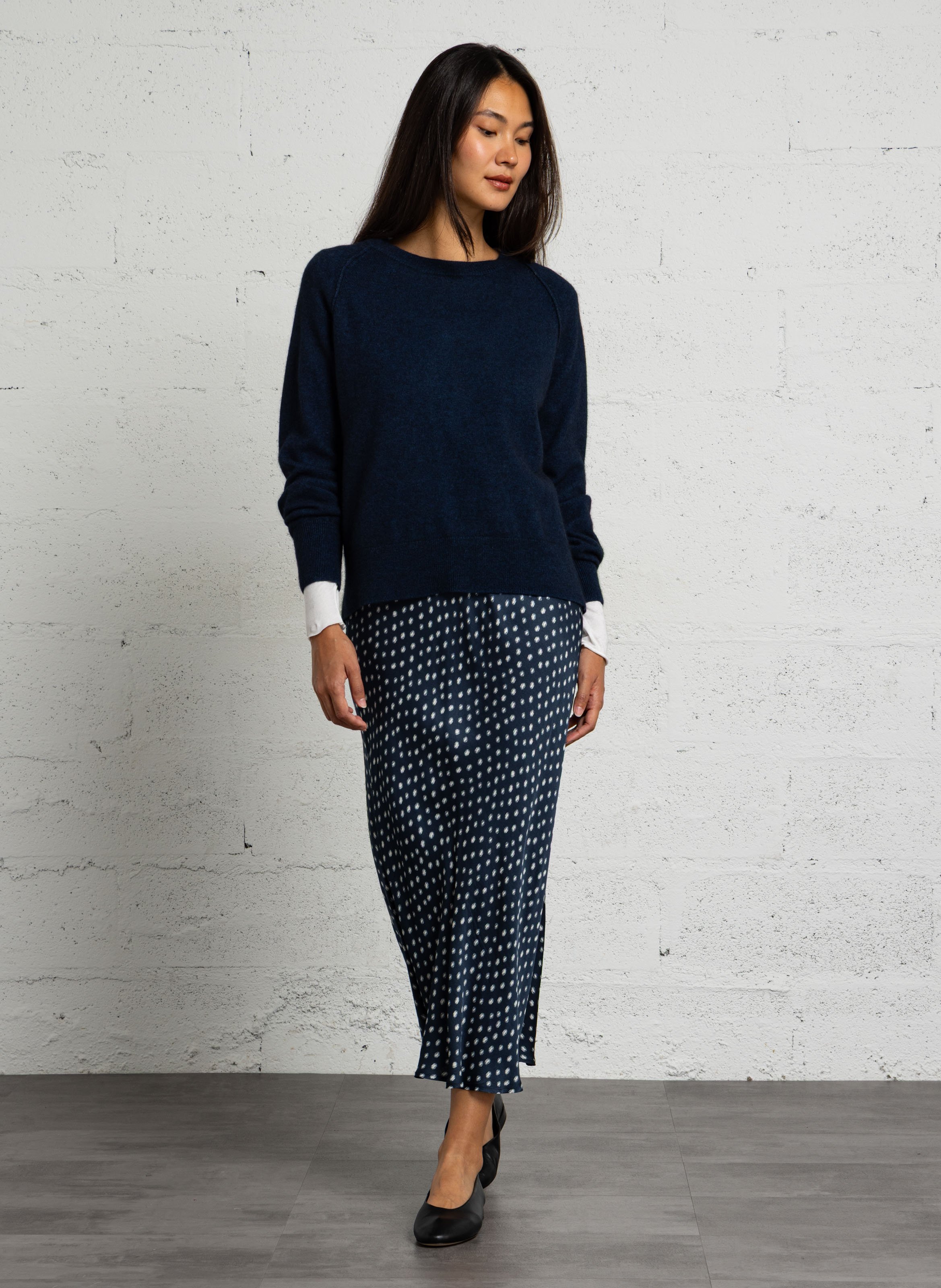 Round-neck wool-blend sweater BELLA JONES Blue
