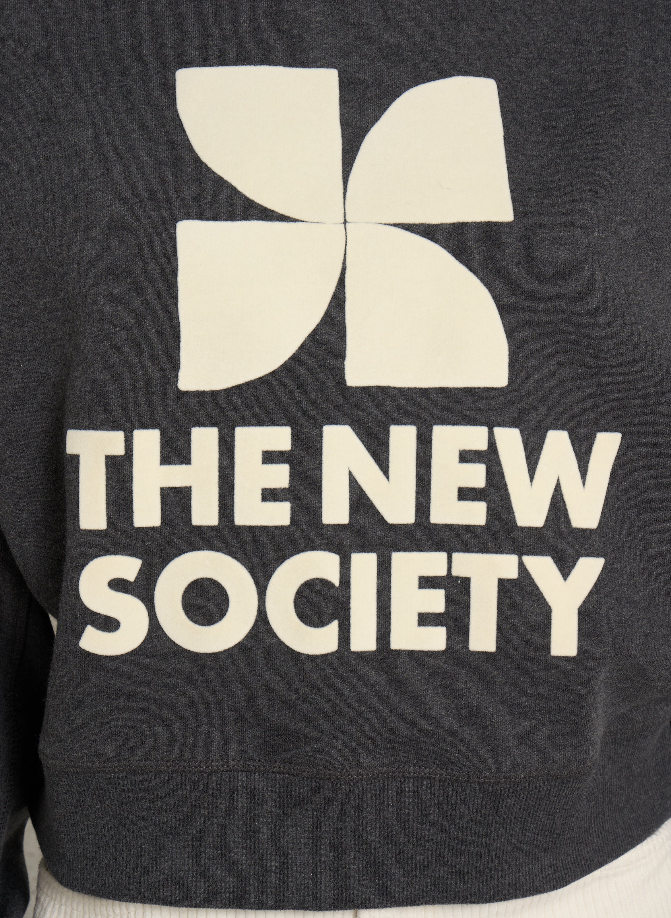 Loose round neck printed cotton sweatshirt THE NEW SOCIETY Grey