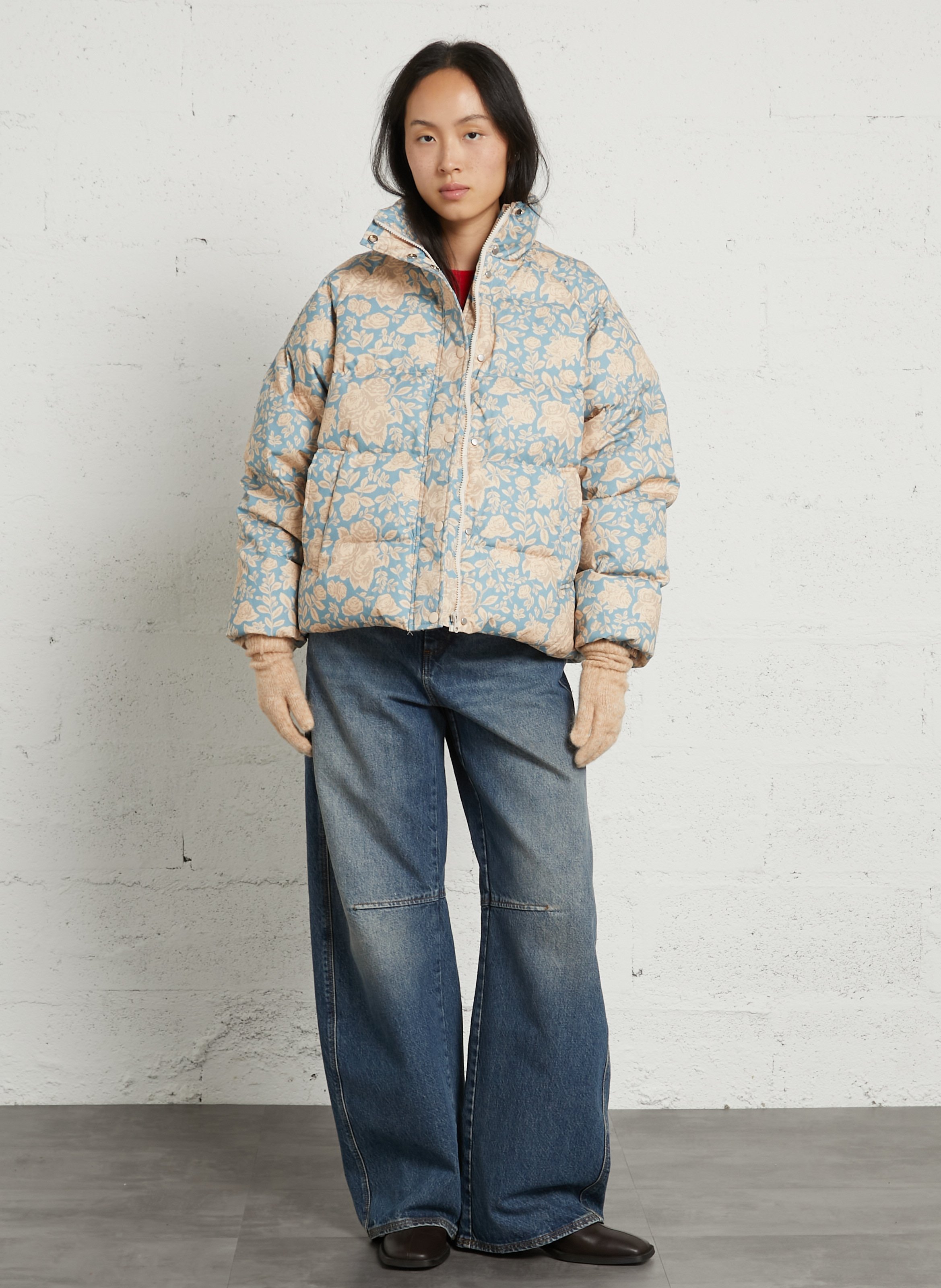 Steppjacke mit Stehkragen aus Baumwolle THE TINY BIG SISTER Blau