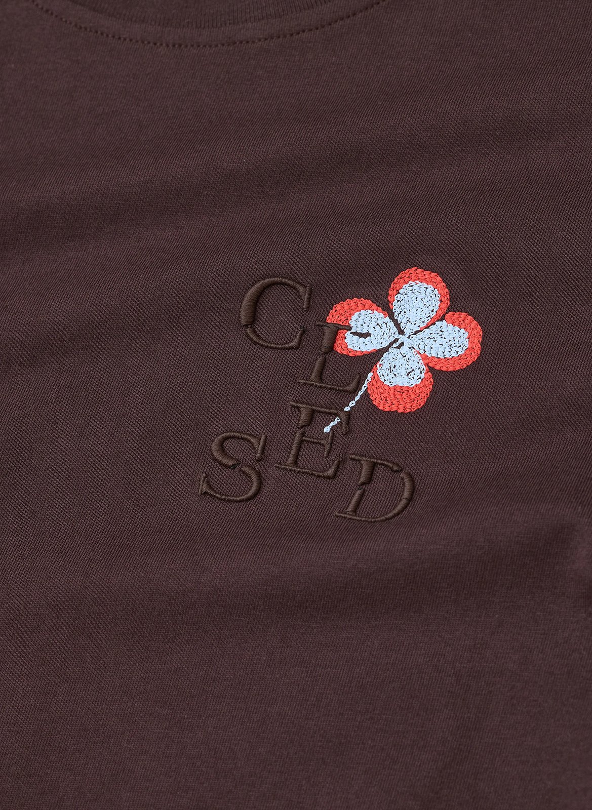Straight round neck organic cotton t-shirt CLOSED Purple