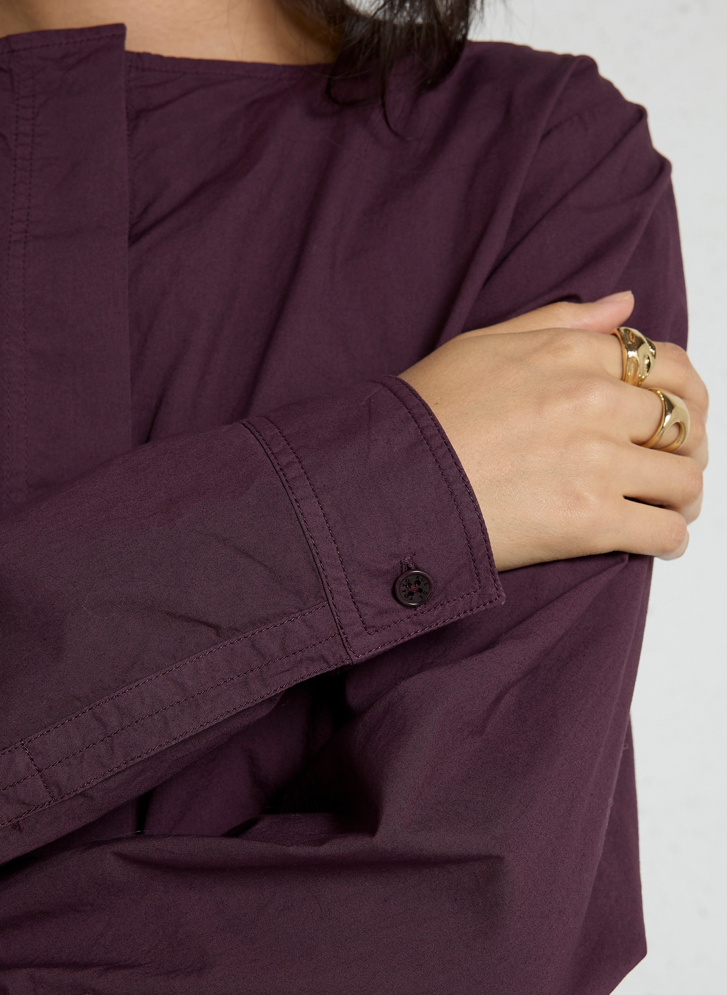Flared organic cotton shirt RUE DE TOKYO Purple