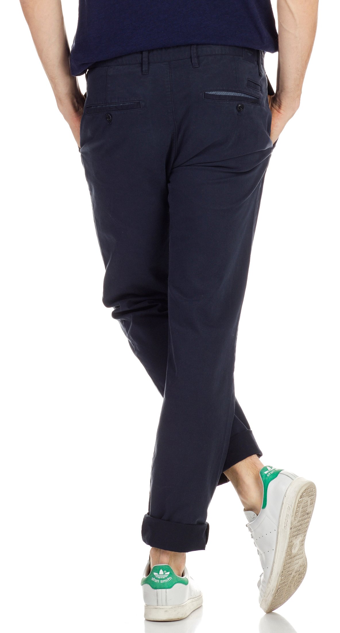 Stretch cotton slim chinos Blue