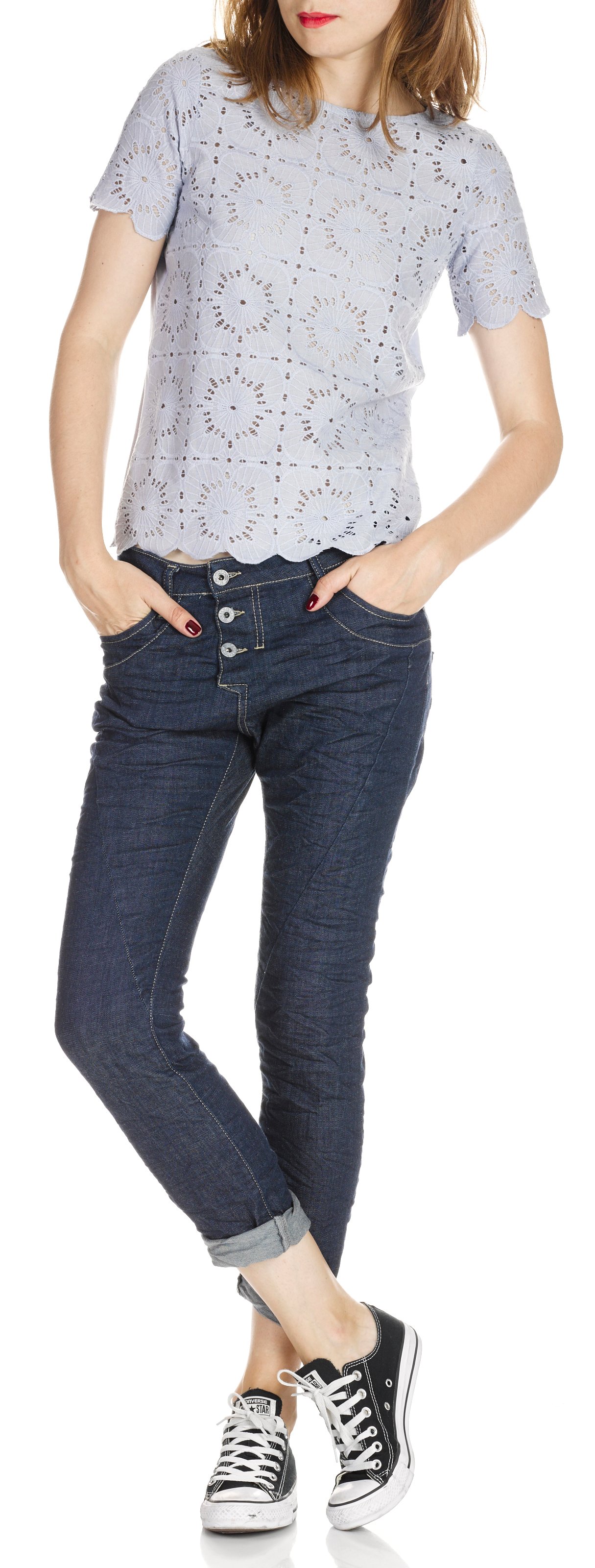 Buttoned boyfriend jeans PLEASE Blue