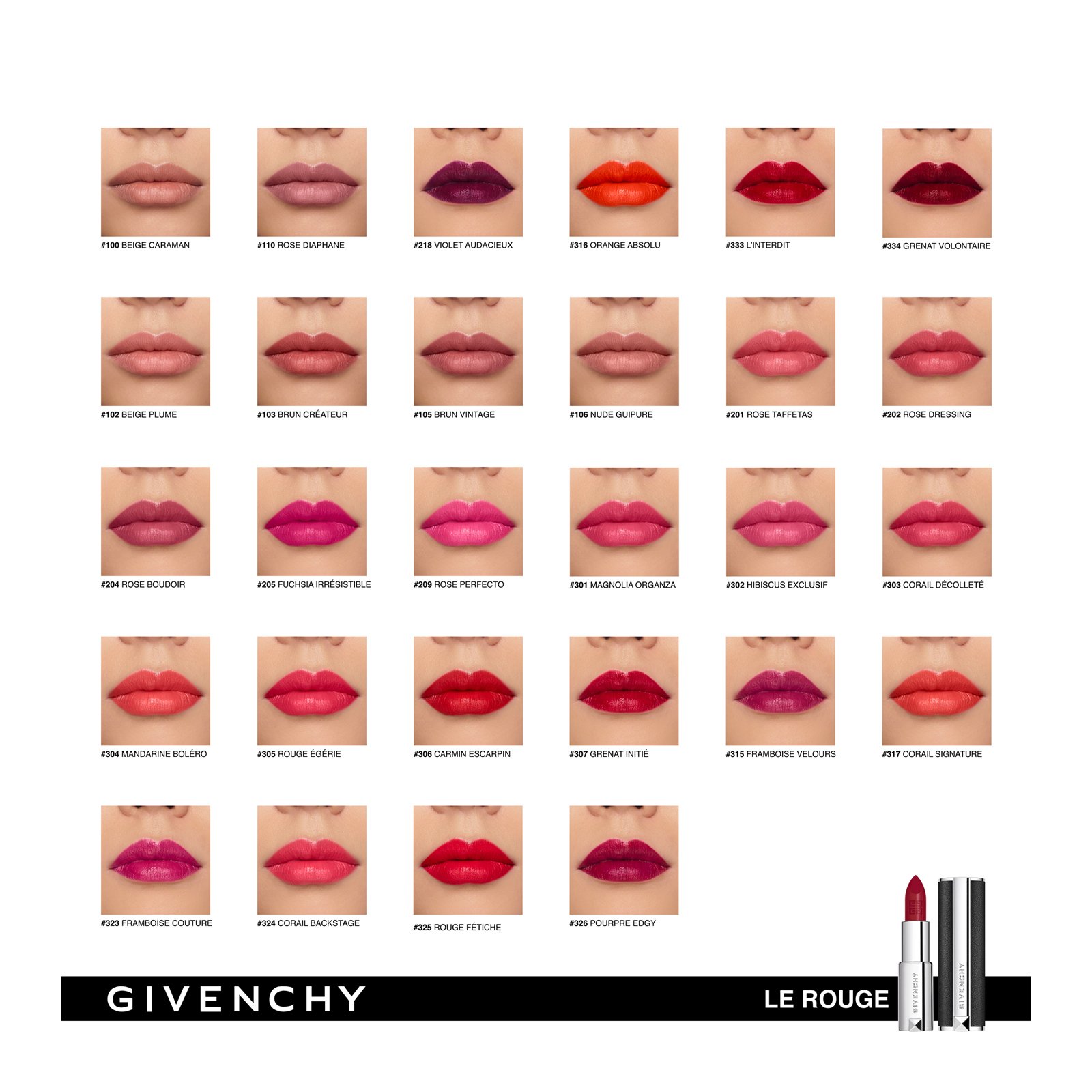 LE ROUGE - Lippenstift mit leuchtend mattem, pudrig mattem oder schimmerndem Finish | N° 324 - corail backstage GIVENCHY Beauty