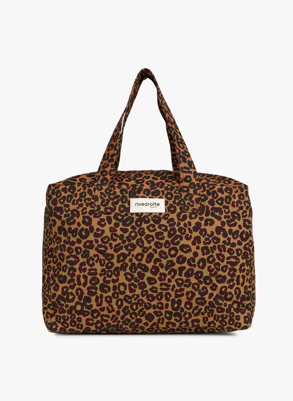 Zipped cotton bag Leopard Rive Droite Paris Women CELESTINS