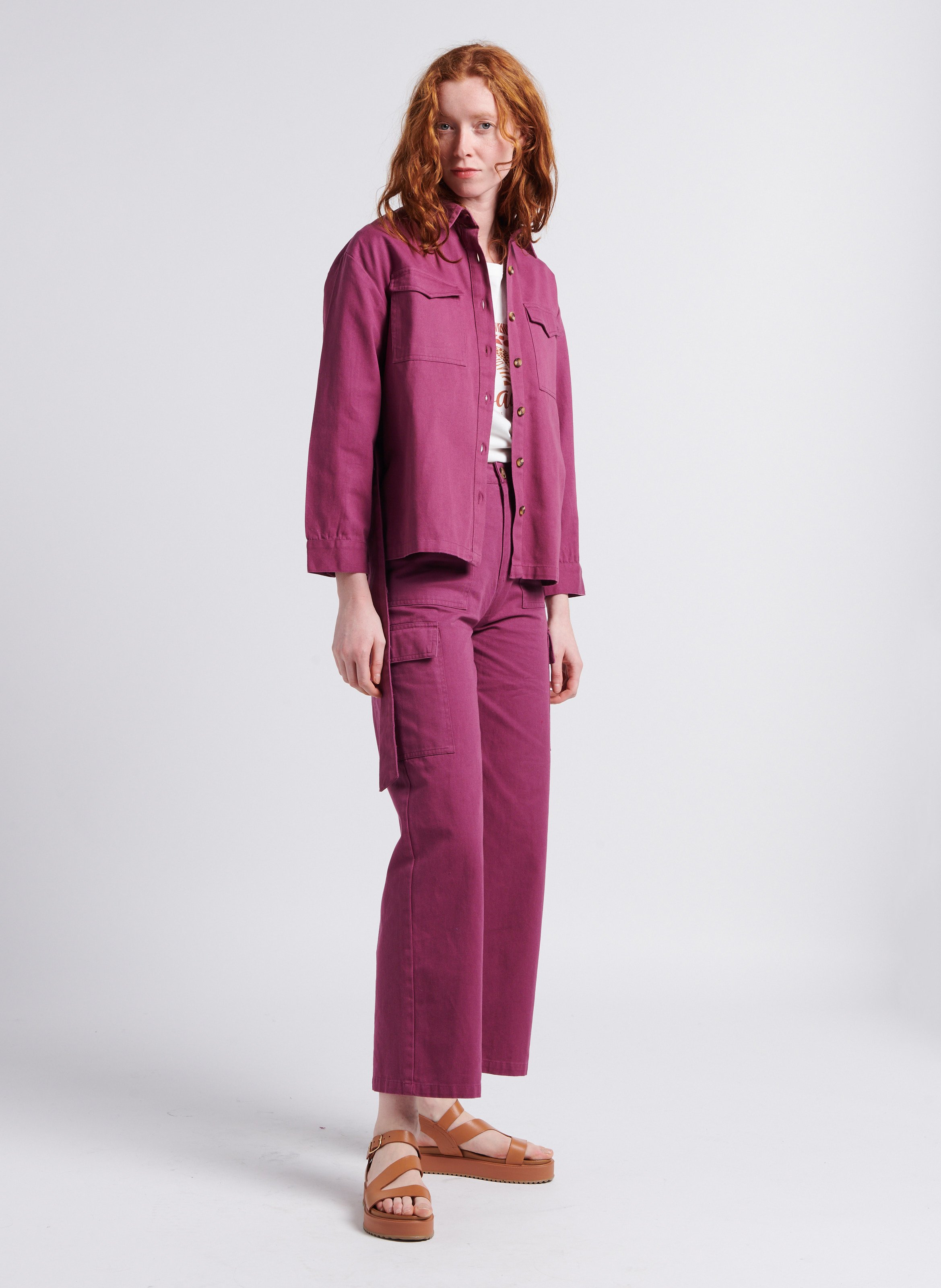 Pantalon cargo en coton LA PETITE ETOILE Violet