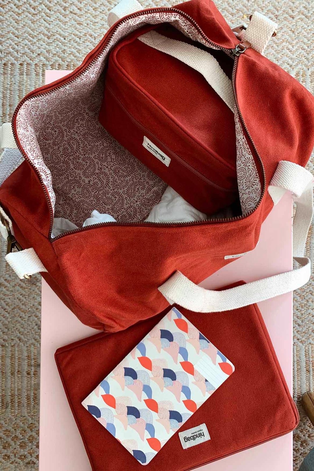 Cotton weekend bag HINDBAG Red