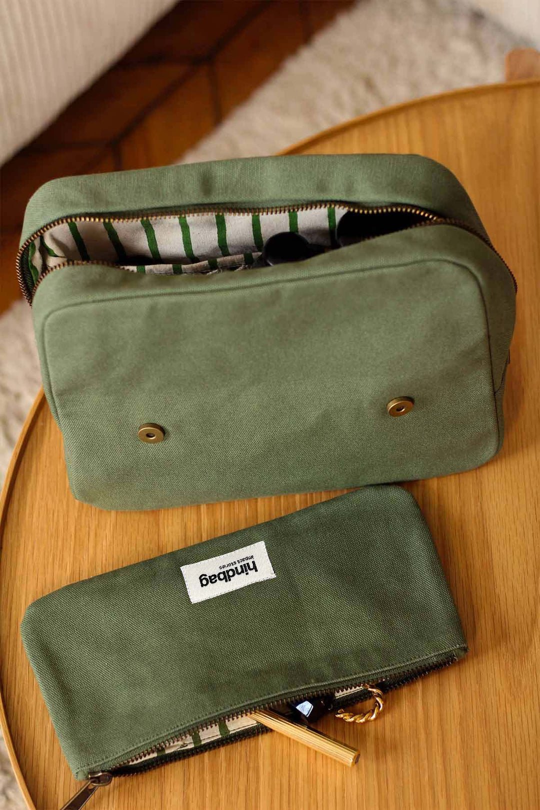 Cotton toiletry bag HINDBAG Khaki