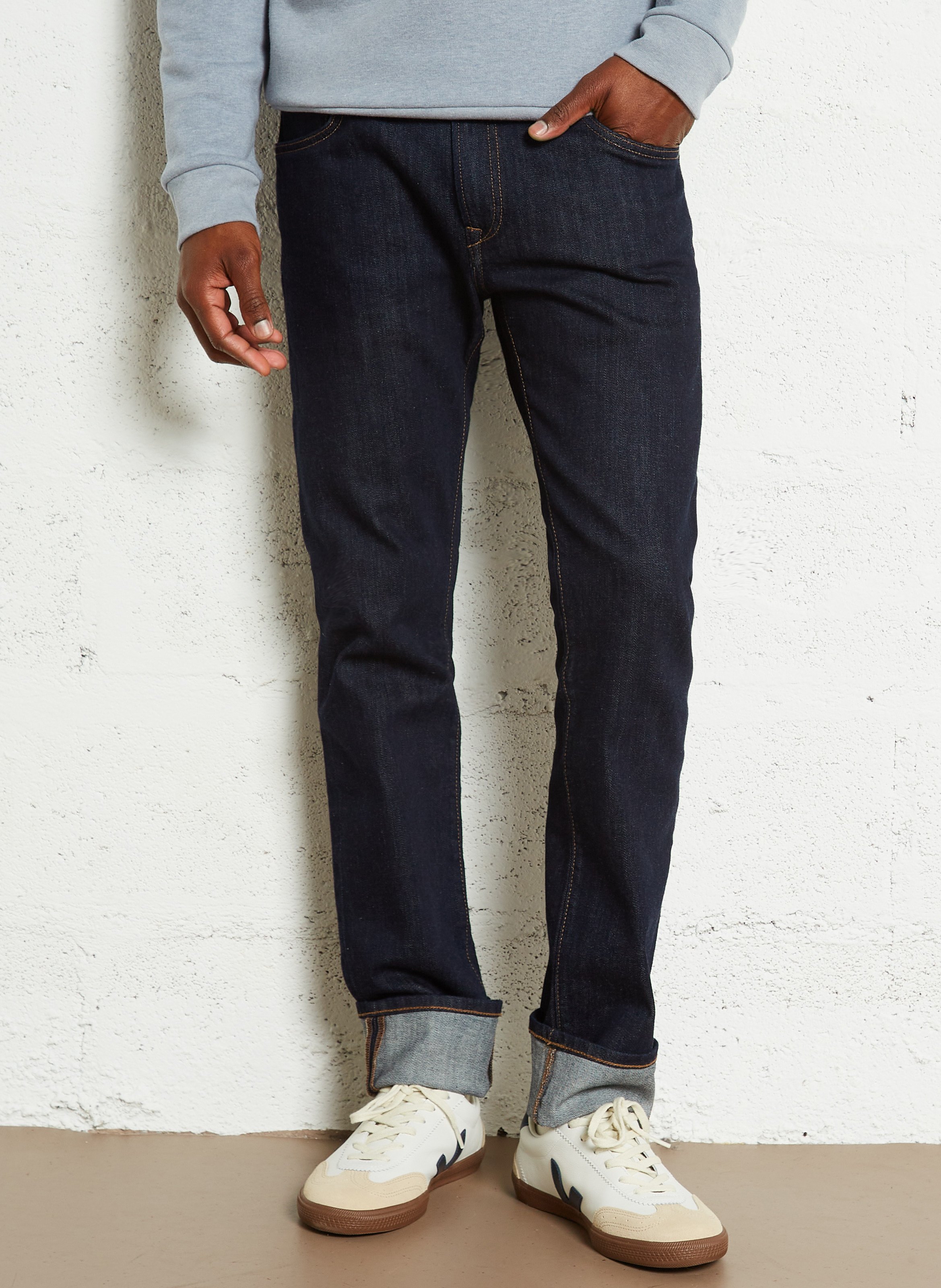 Cotton-blend straight jeans HACKETT Blue