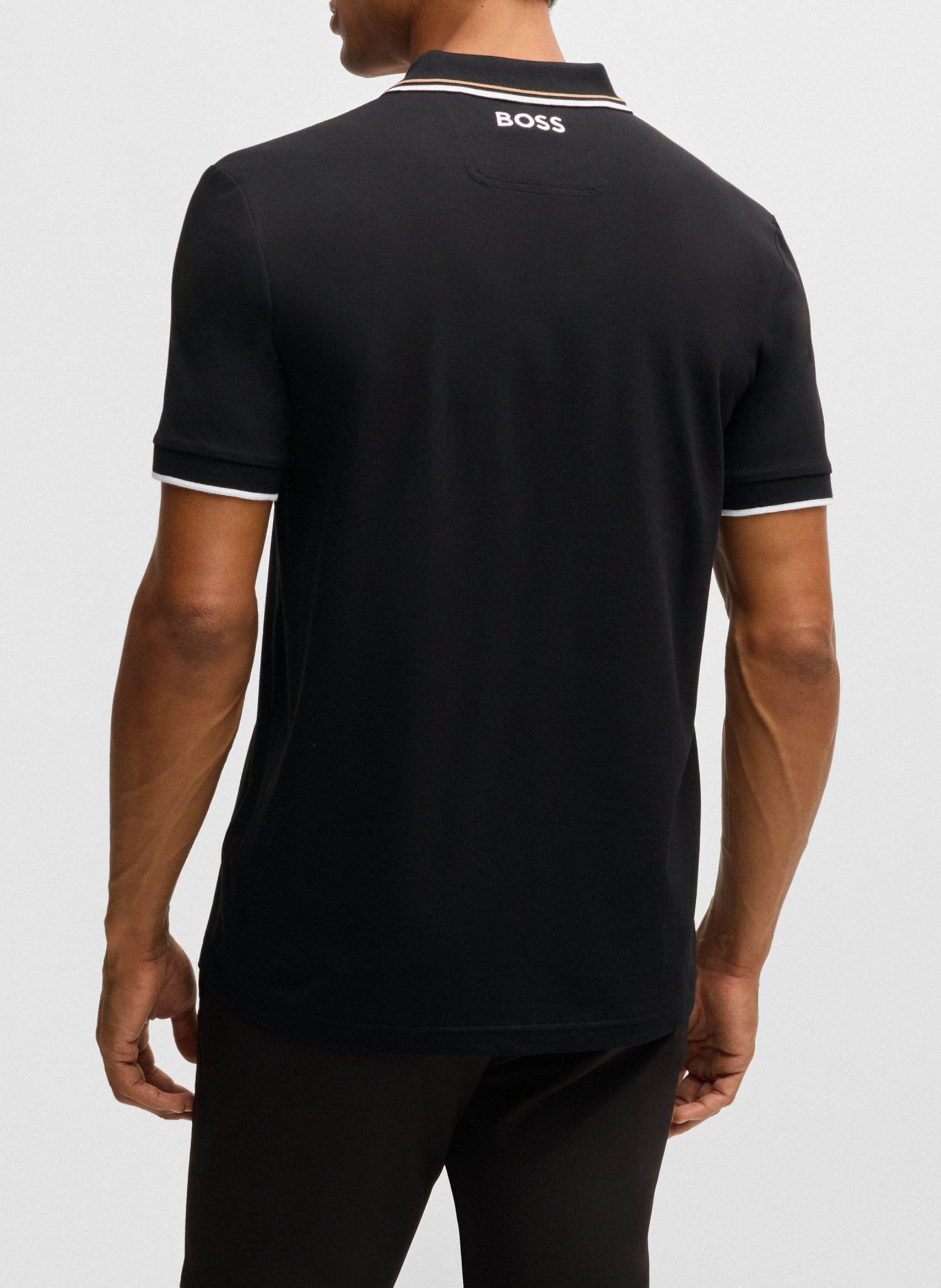 Cotton-blend polo shirt BOSS Black