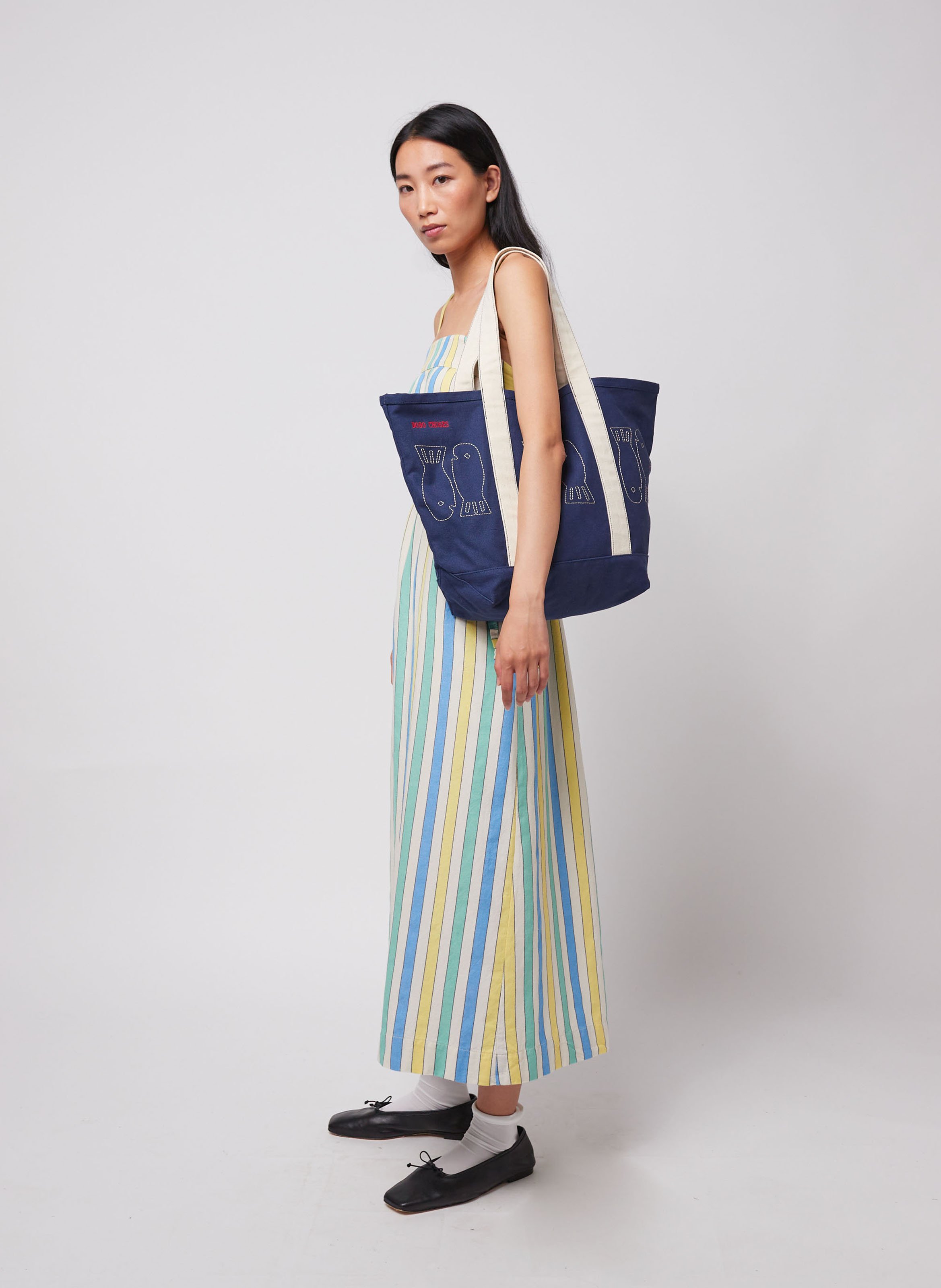 Lange, uitlopende jurk van katoen BOBO CHOSES Veelkleurig