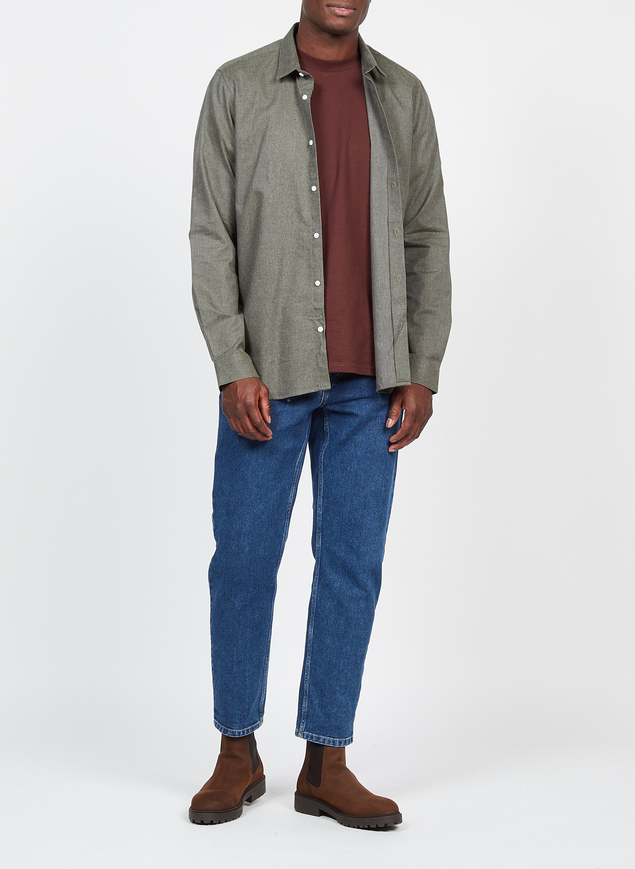 Slim-fit cotton shirt with classic collar ATELIER PRIVE Green