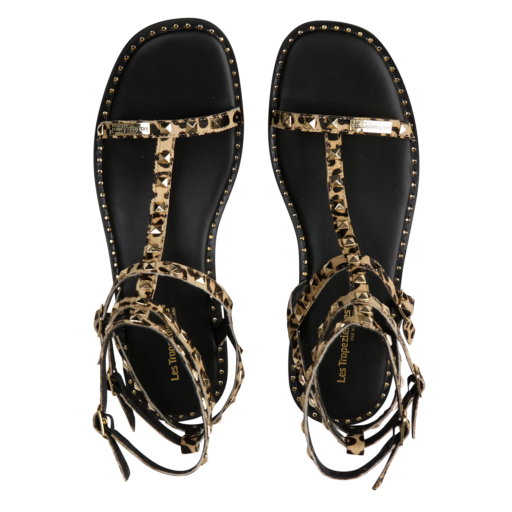 Flat sandals in printed pony leather LES TROPEZIENNES PAR M.BELARBI Brown
